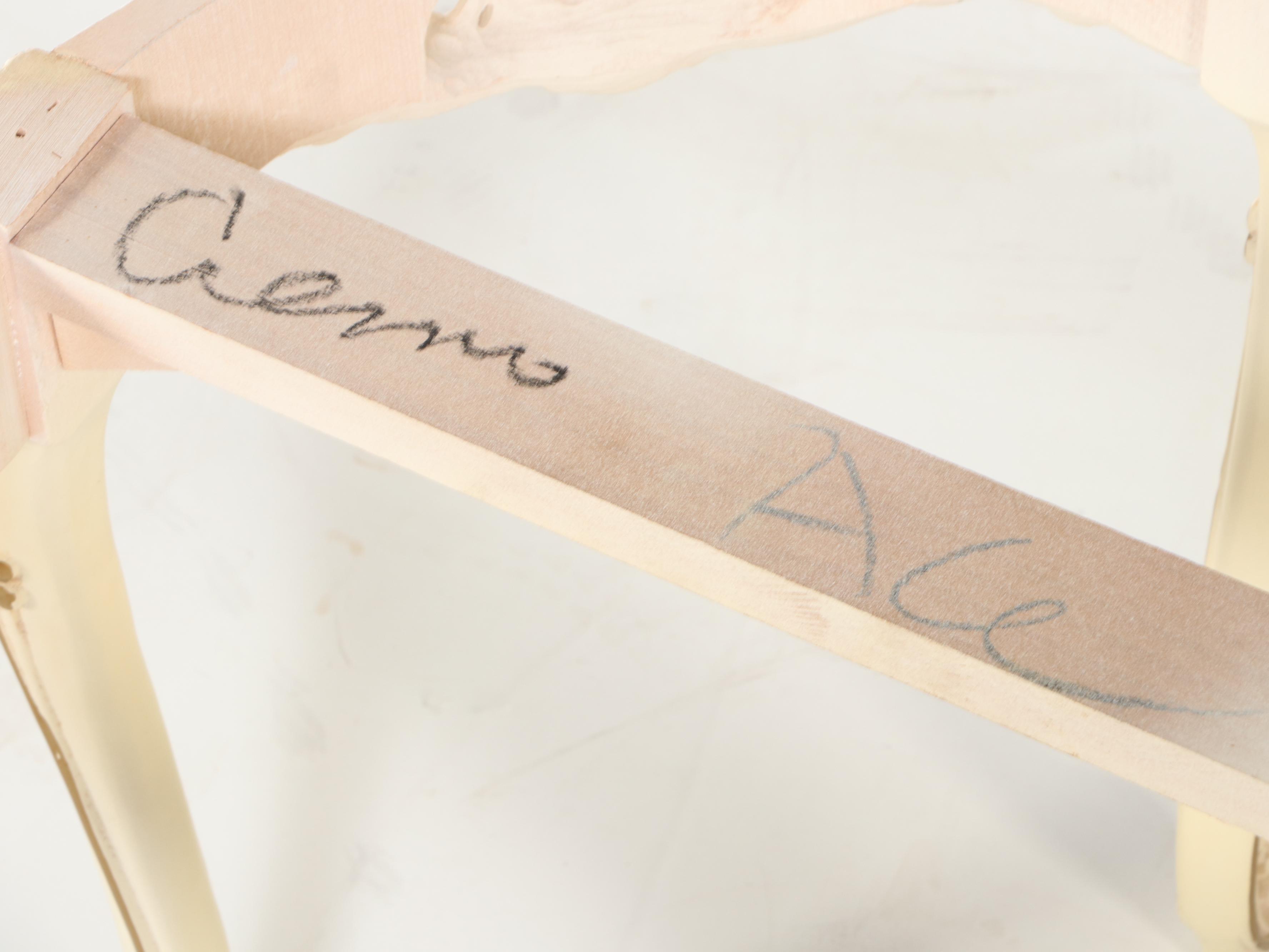 French Provincial Style End Table with Pink Marble