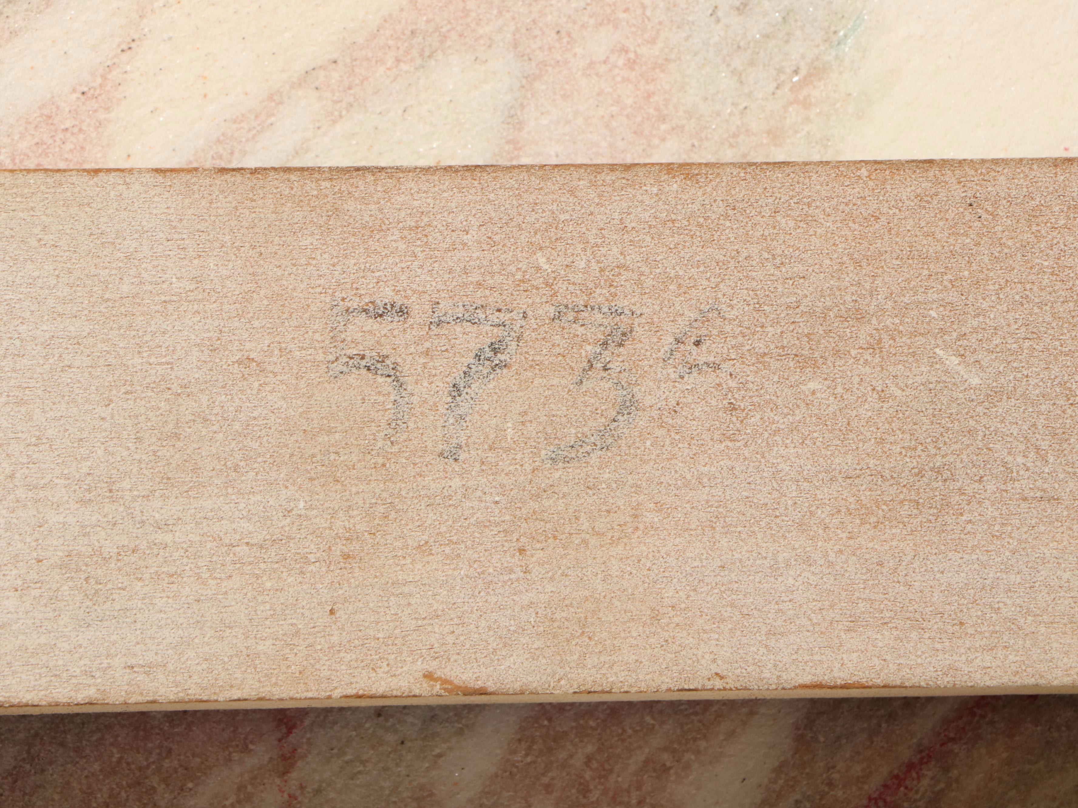 French Provincial Style End Table with Pink Marble