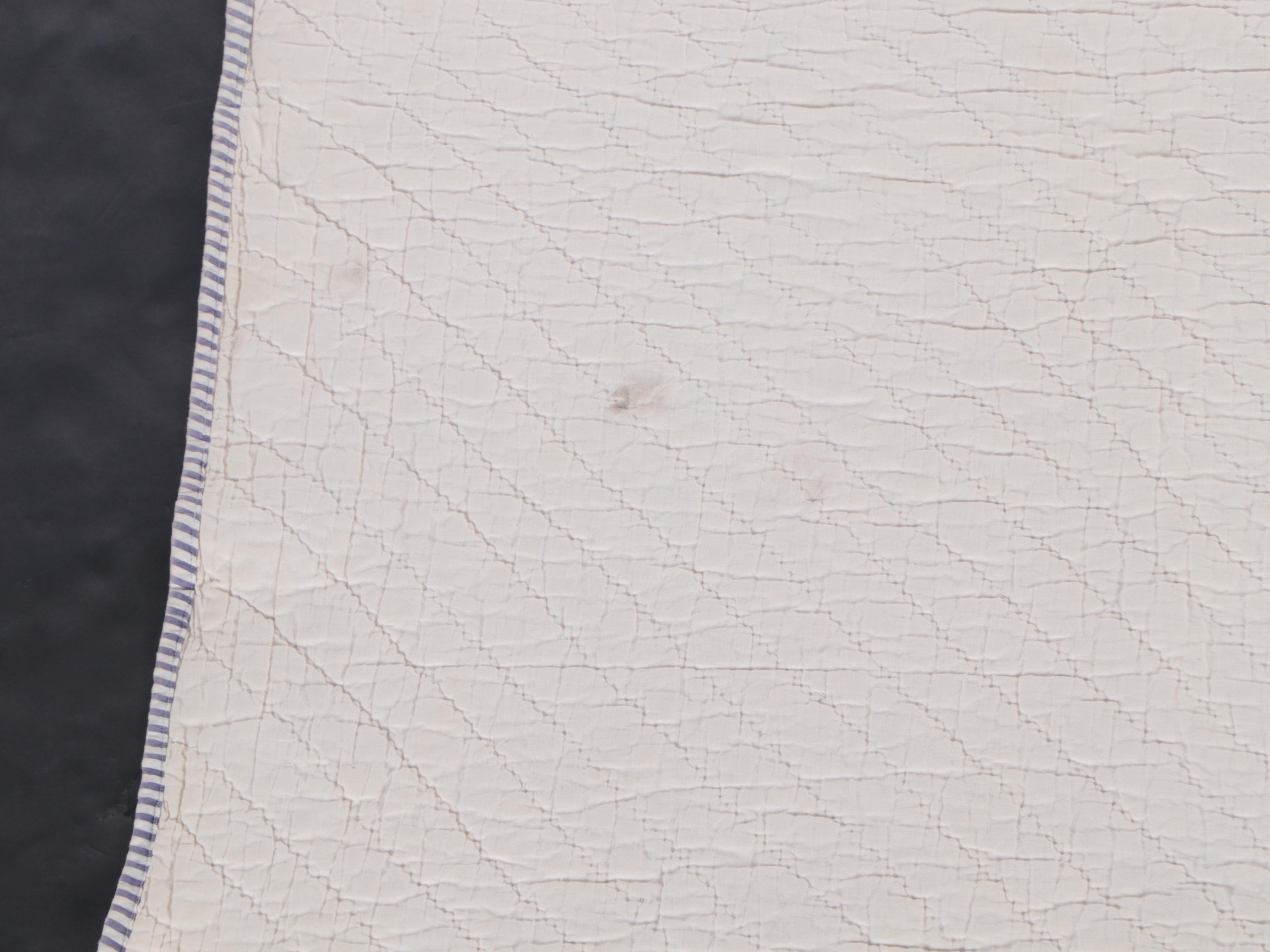 Hand-Pieced Calico Scrappy Diamond Cotton Quilt