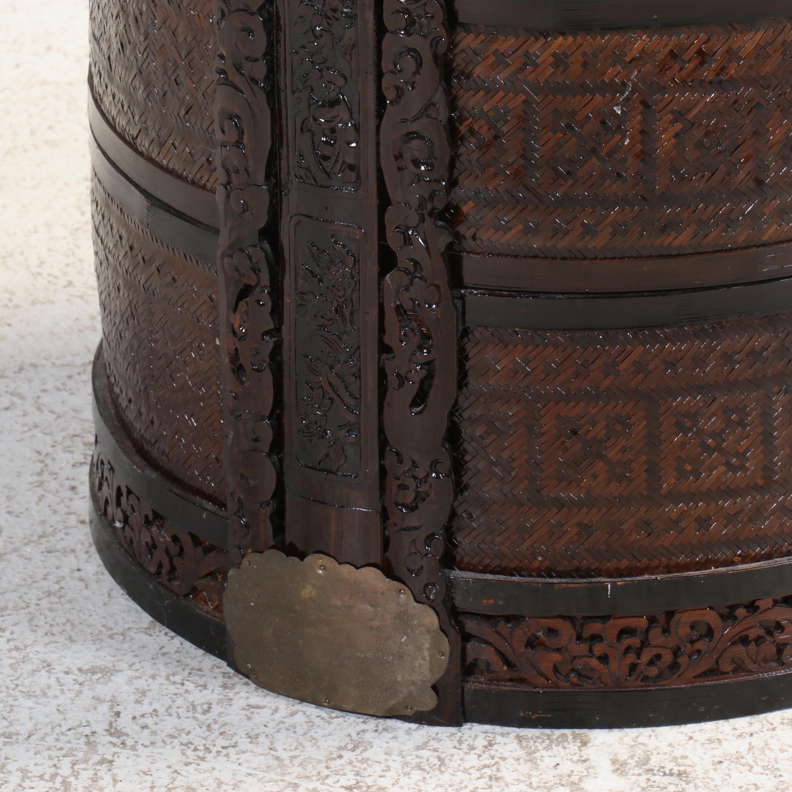 Chinese Wedding Basket with Protective Glass Top