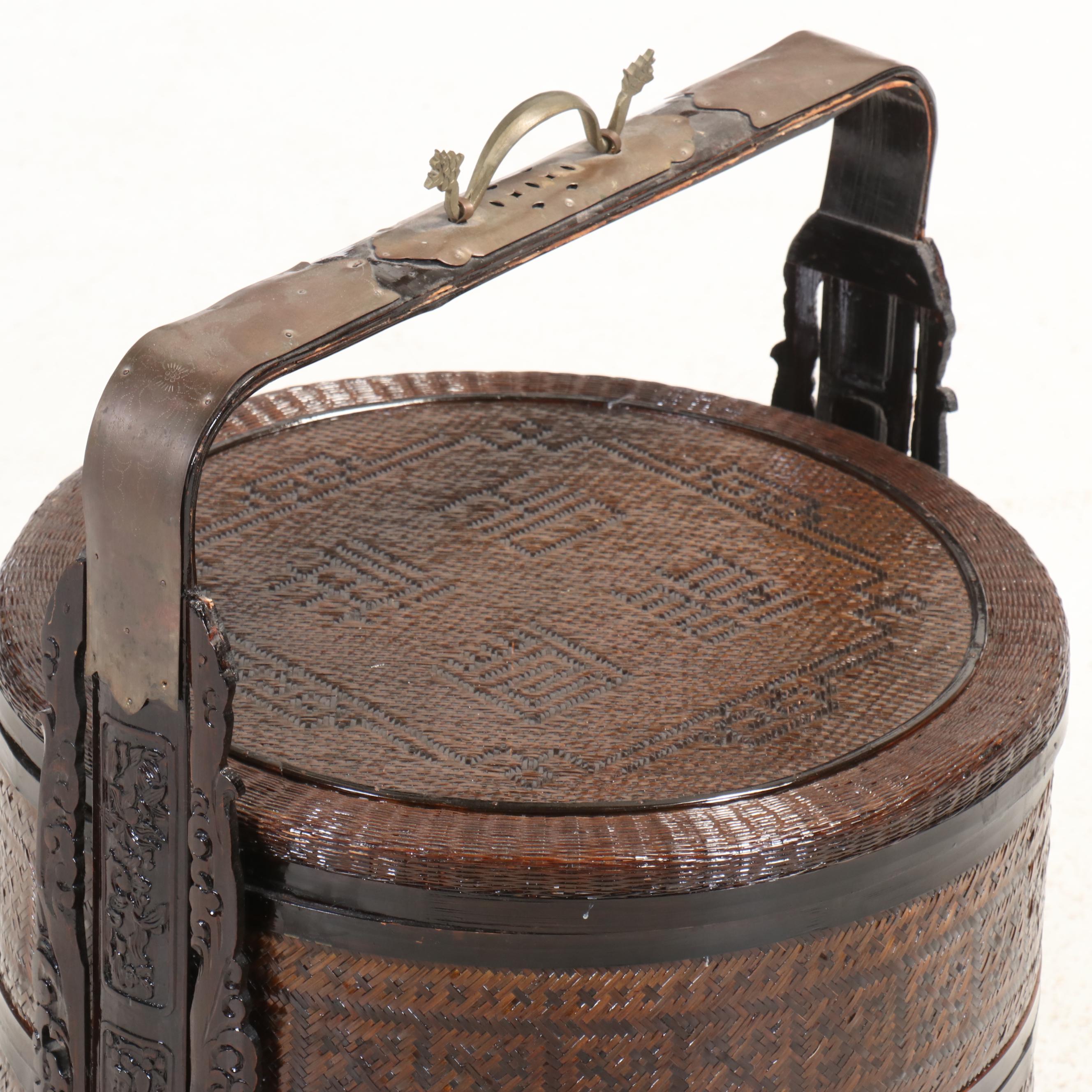 Chinese Wedding Basket with Protective Glass Top