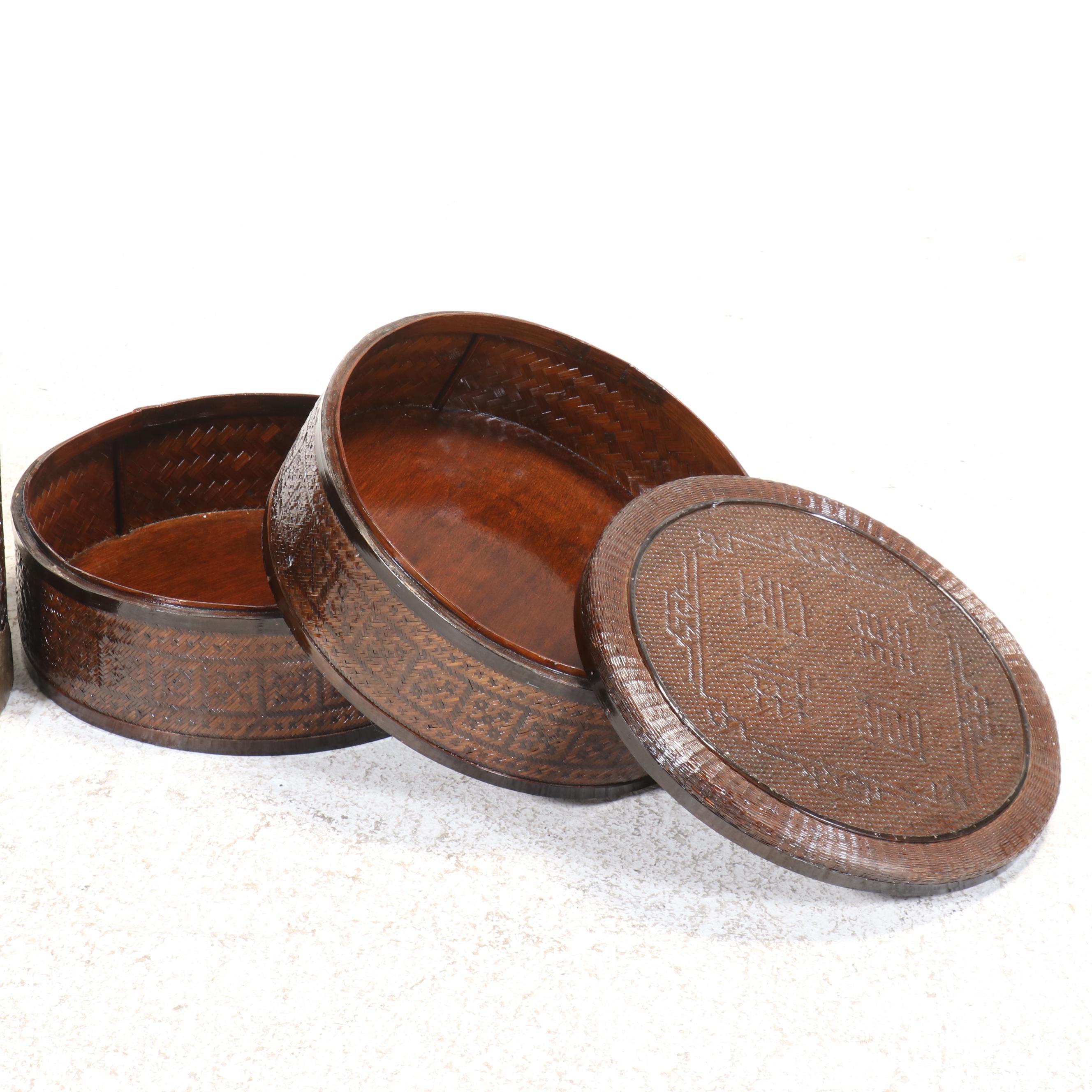 Chinese Wedding Basket with Protective Glass Top