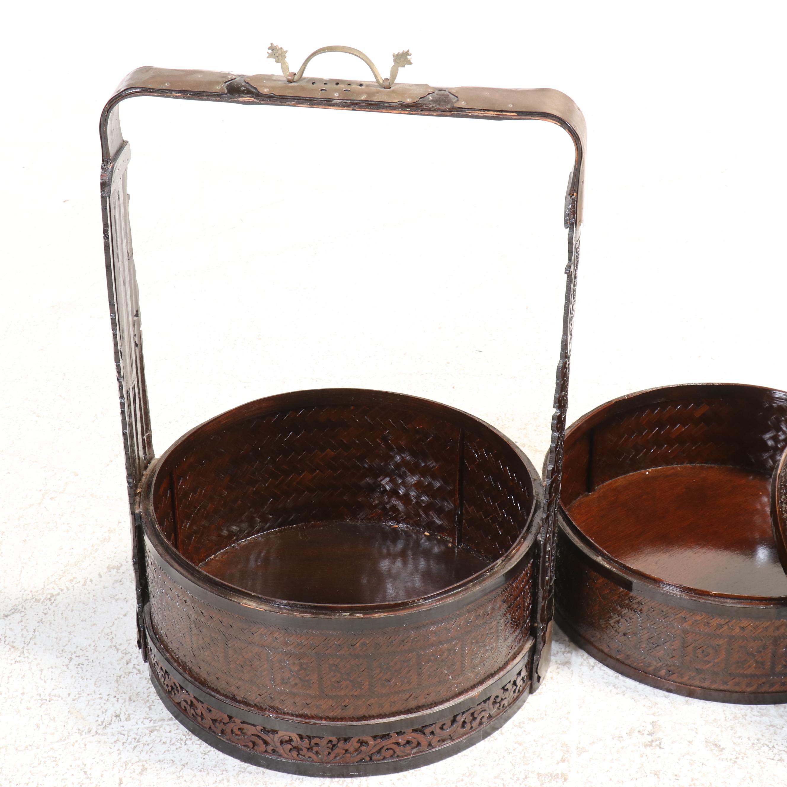 Chinese Wedding Basket with Protective Glass Top