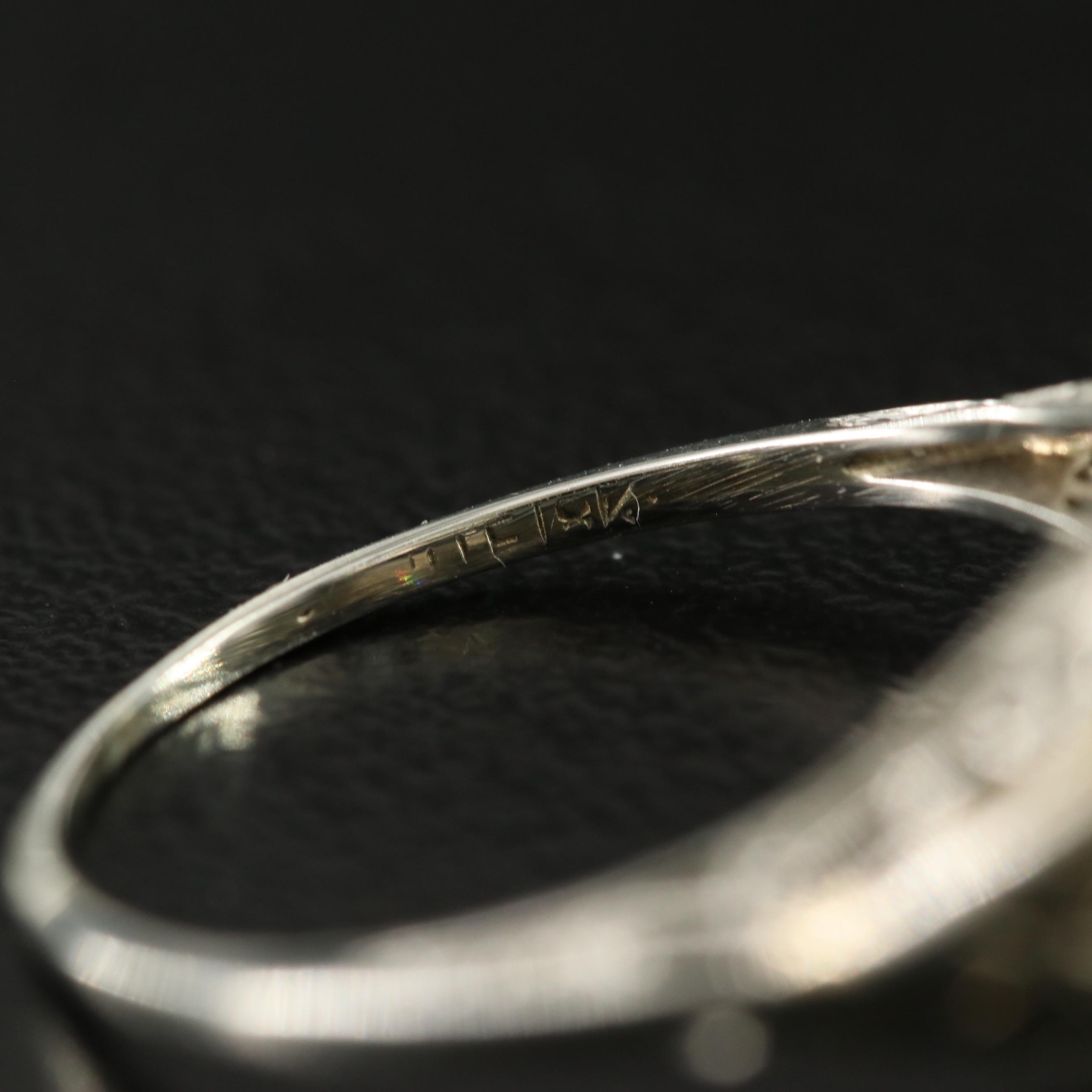 Art Deco 18K Diamond and Sapphire Ring