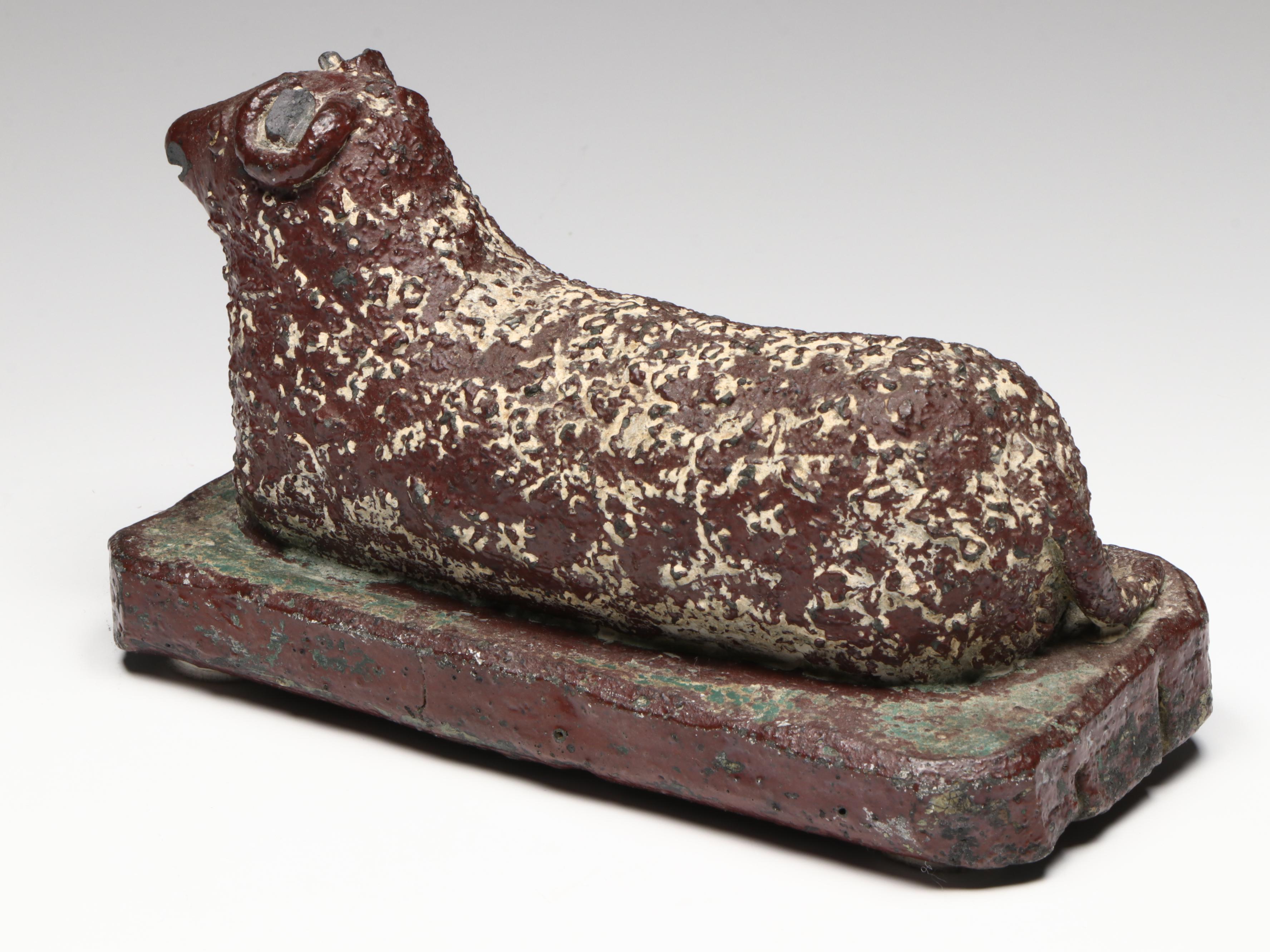 Folk Art Reticulated Stoneware Sewer Tile Sheep