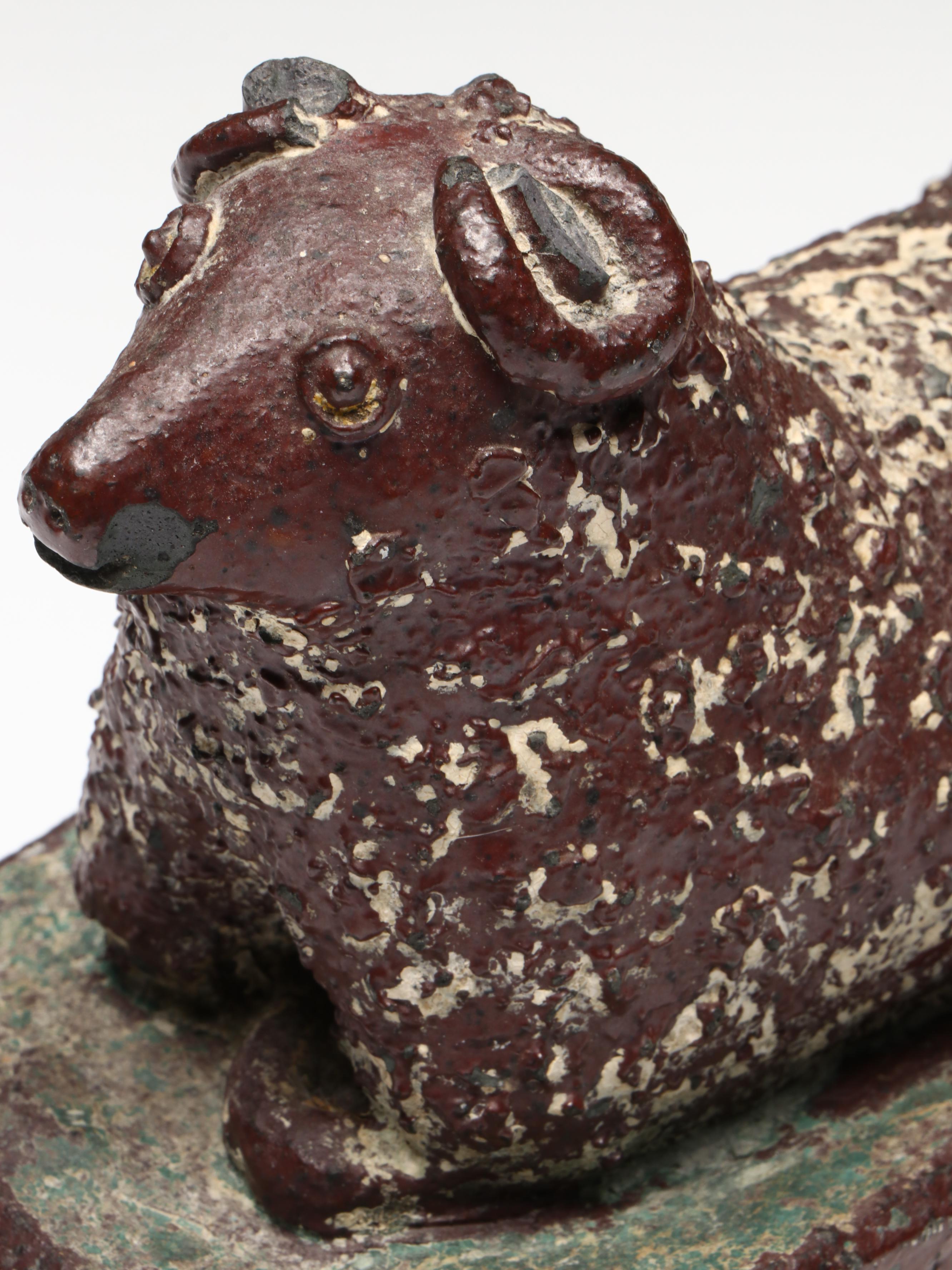 Folk Art Reticulated Stoneware Sewer Tile Sheep