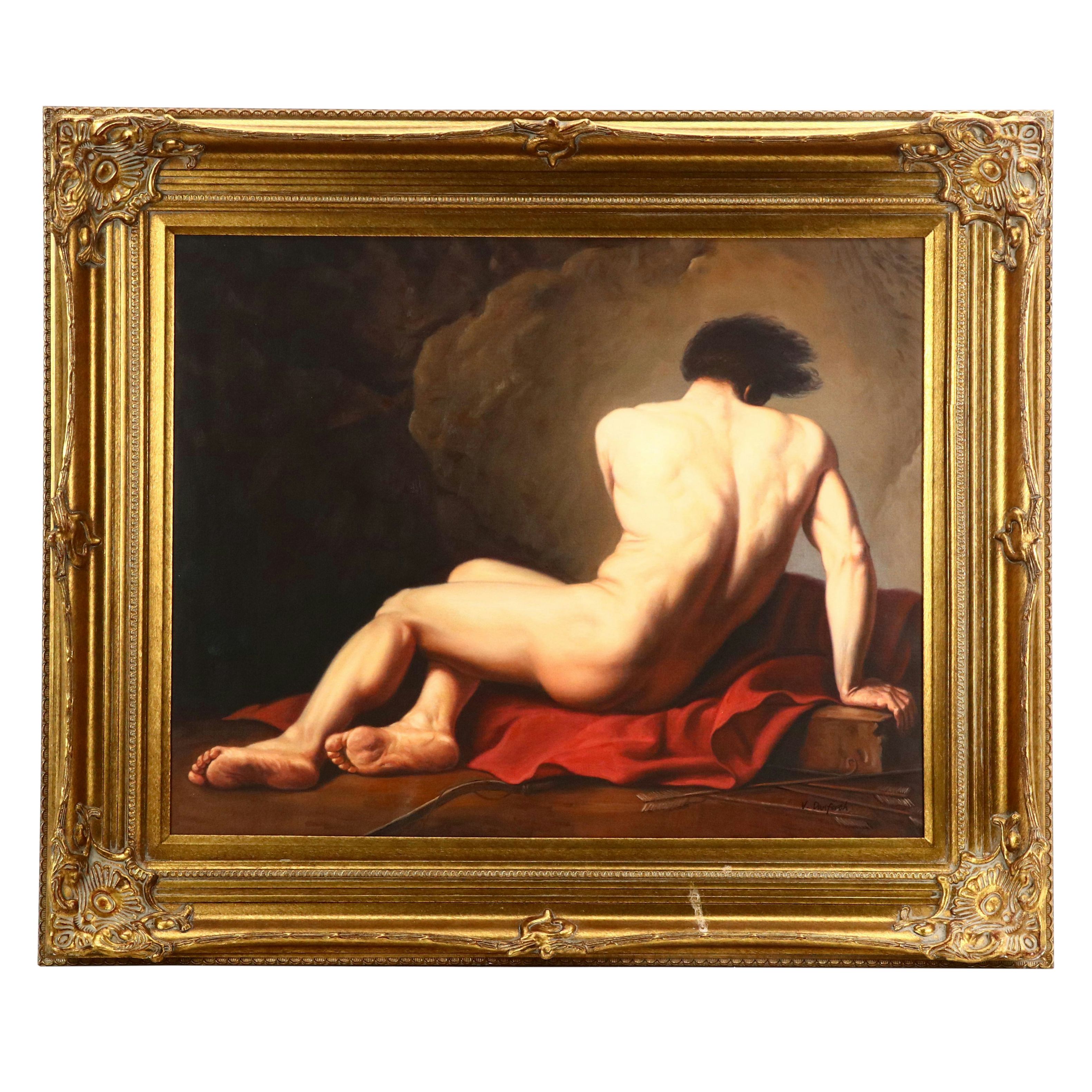 Embellished Giclée After Jacques-Louis David "Patroclus"