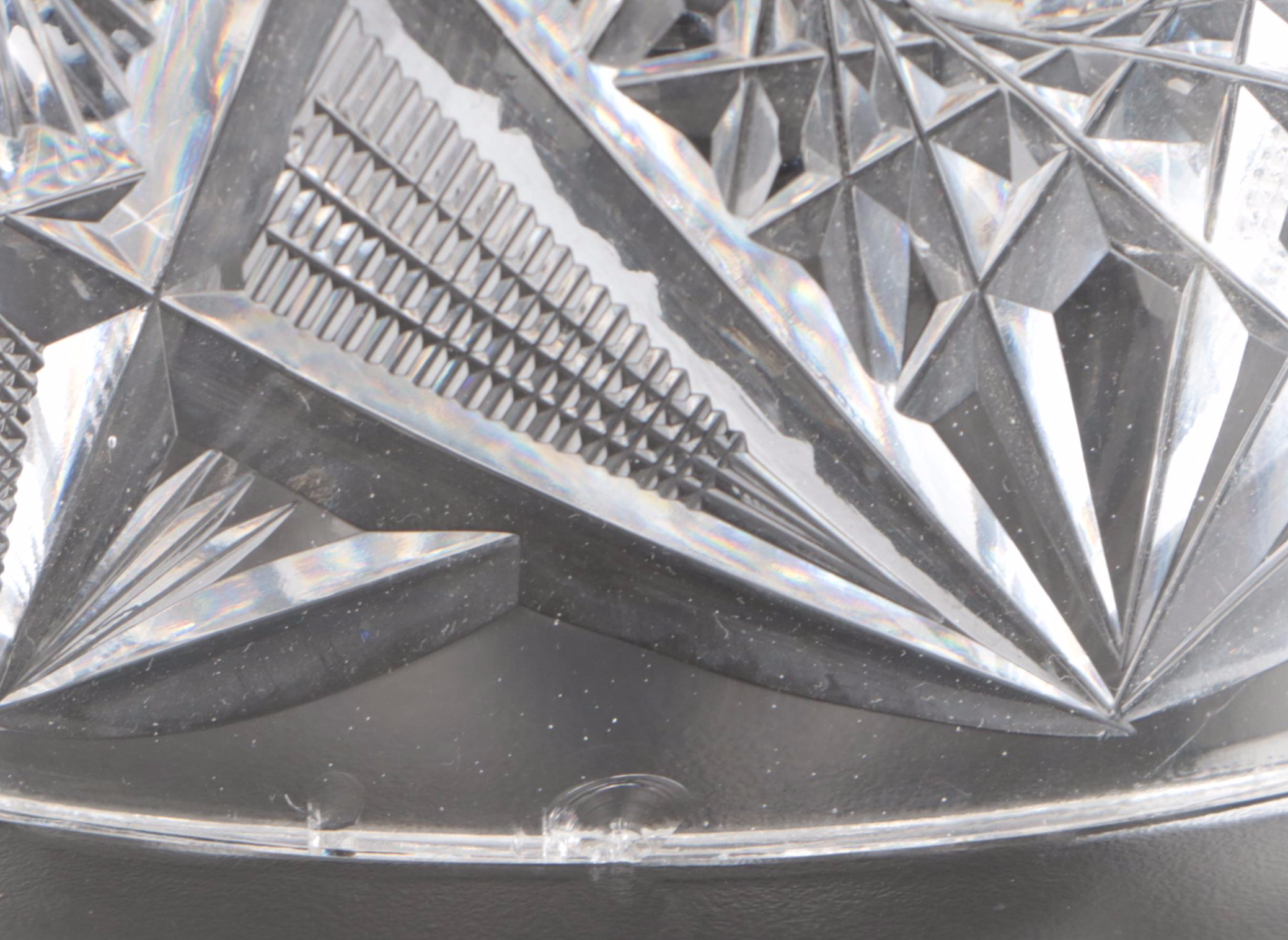 American Brilliant Cut Glass Nappy Bowls and Butter Dish