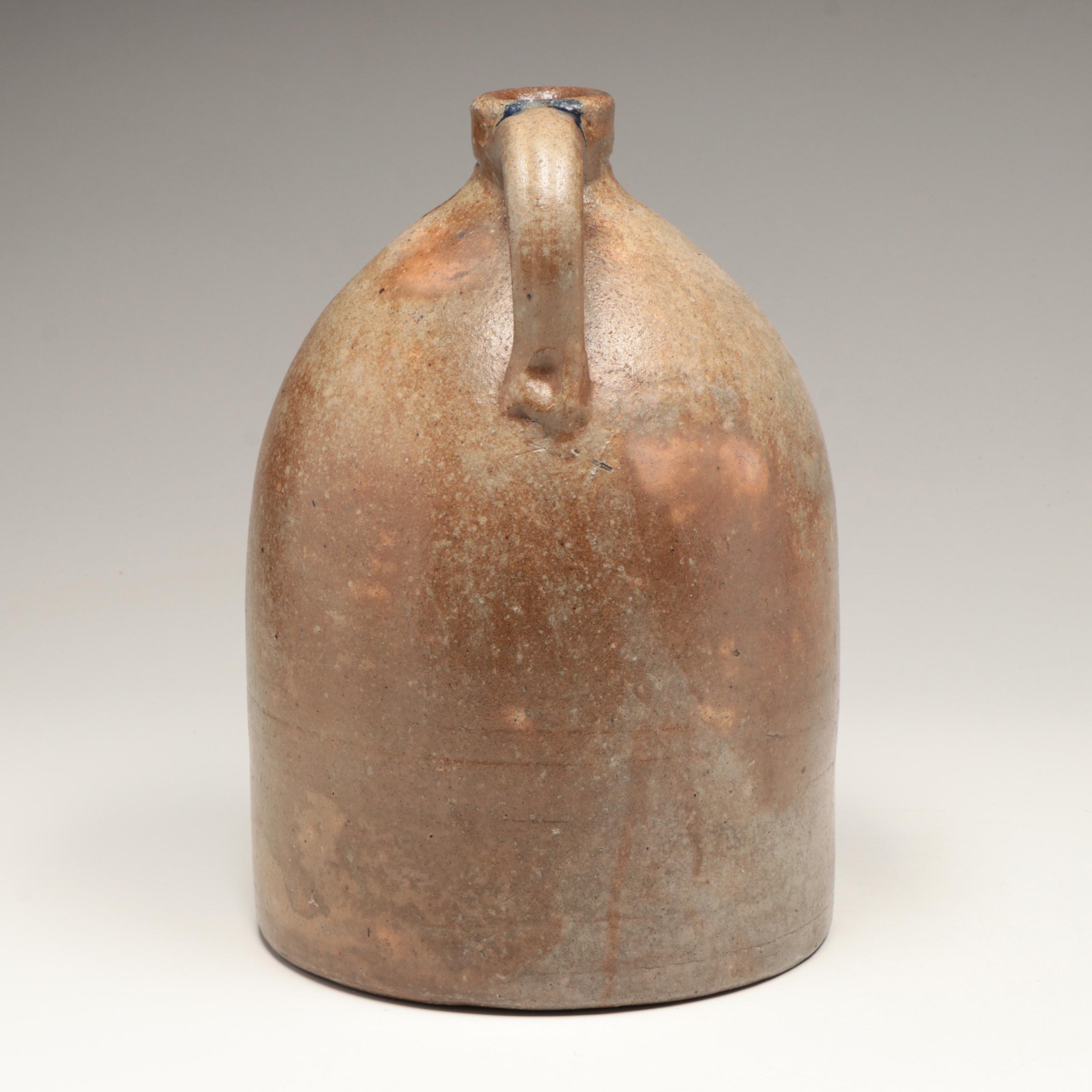 American Stoneware Two-Gallon Salt Glazed Stoneware Jug with Cobalt Design