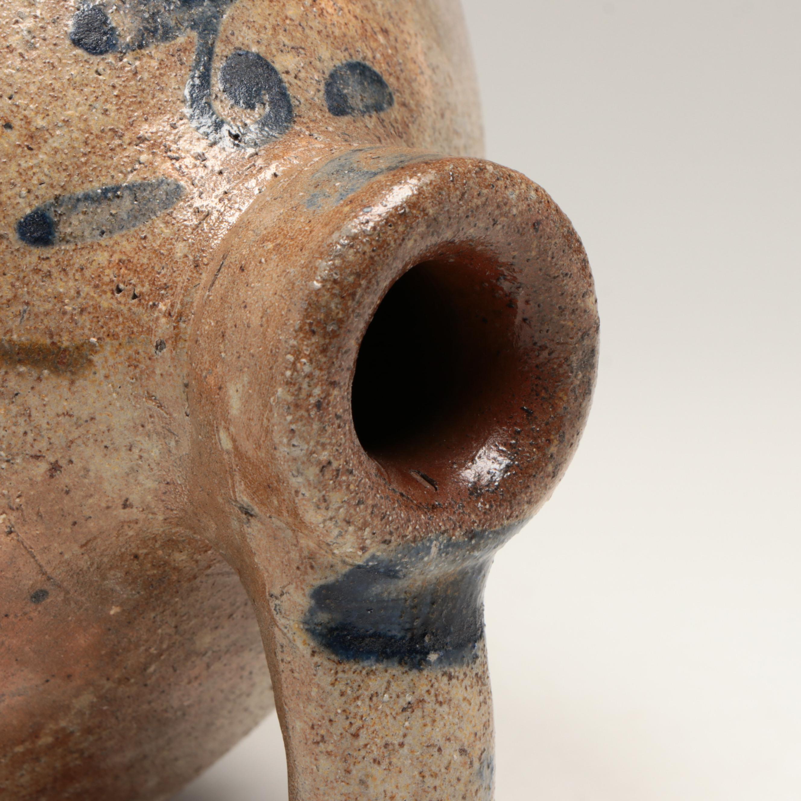 American Stoneware Two-Gallon Salt Glazed Stoneware Jug with Cobalt Design