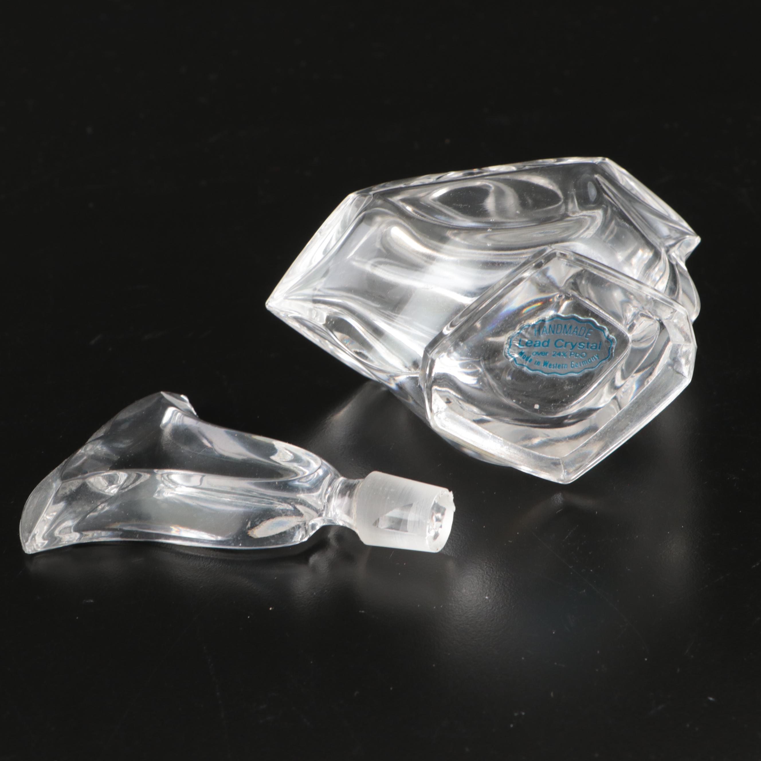 Val St. Lambert Crystal Bowl, Cristais Maua Bud Vase, & Other Glass Table Décor