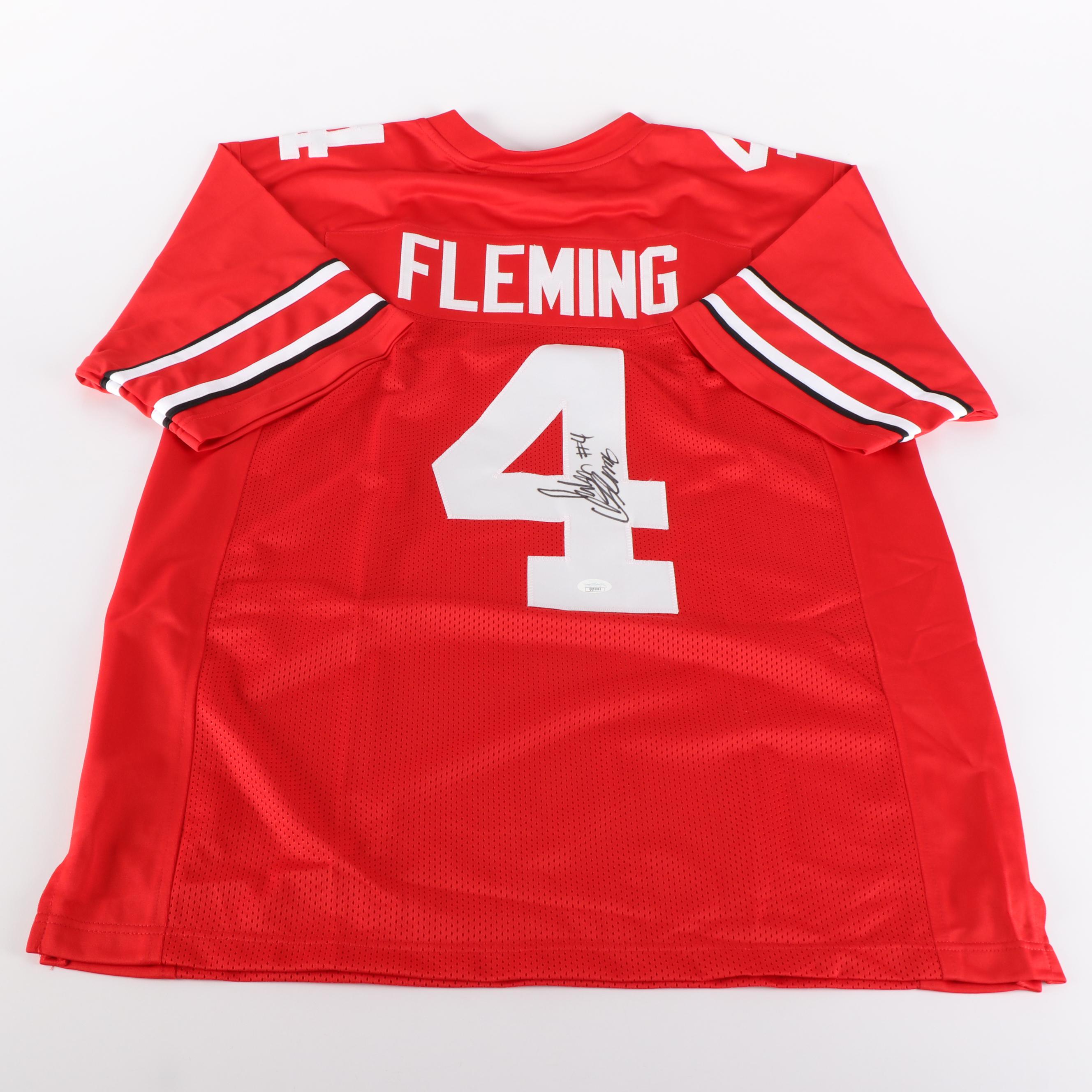 Julian Fleming and Binjimen Victor Signed Ohio State Buckeyes Jerseys, JSA
