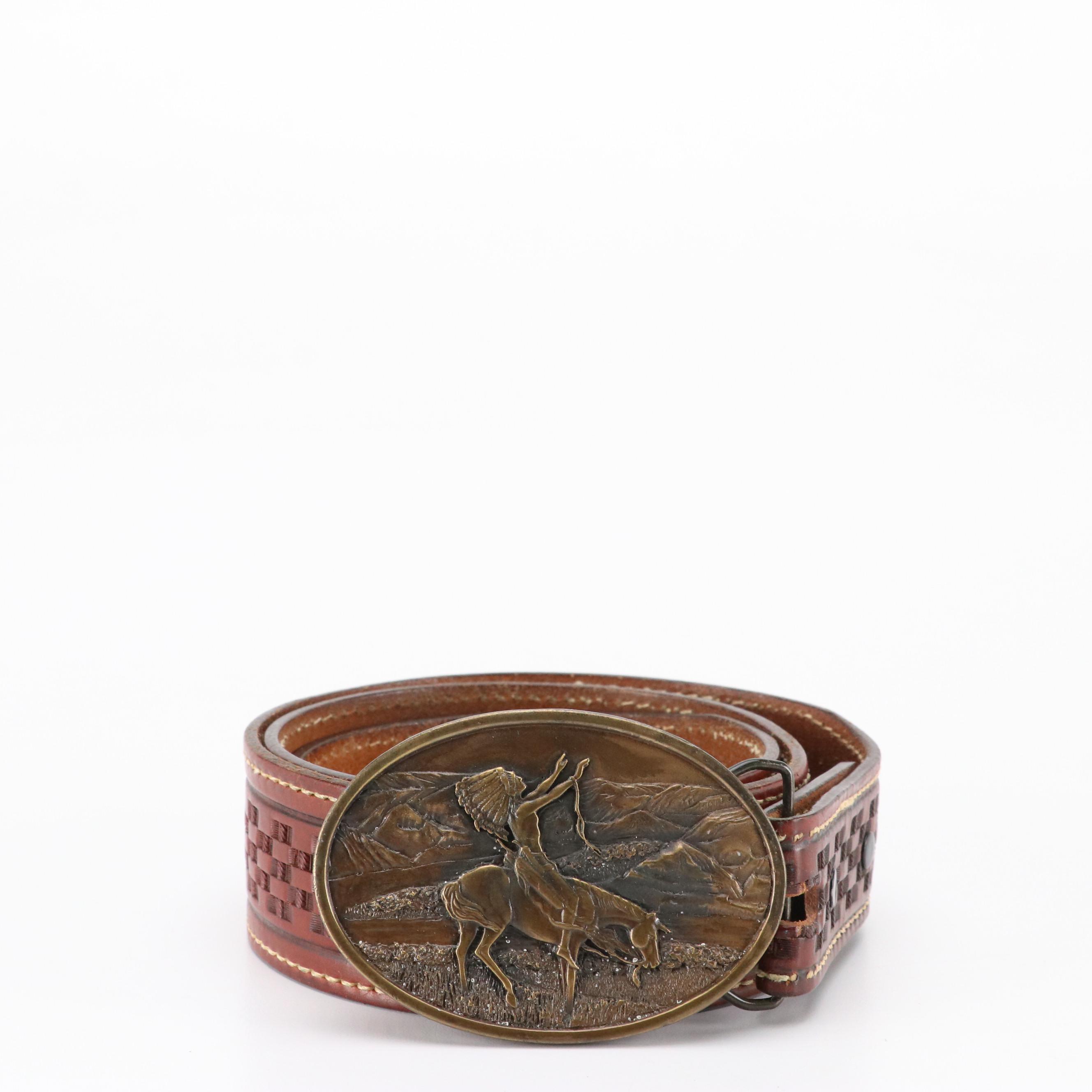 Brown Leather Belts and Rectangular Belt Buckles from Carelen Designs and More