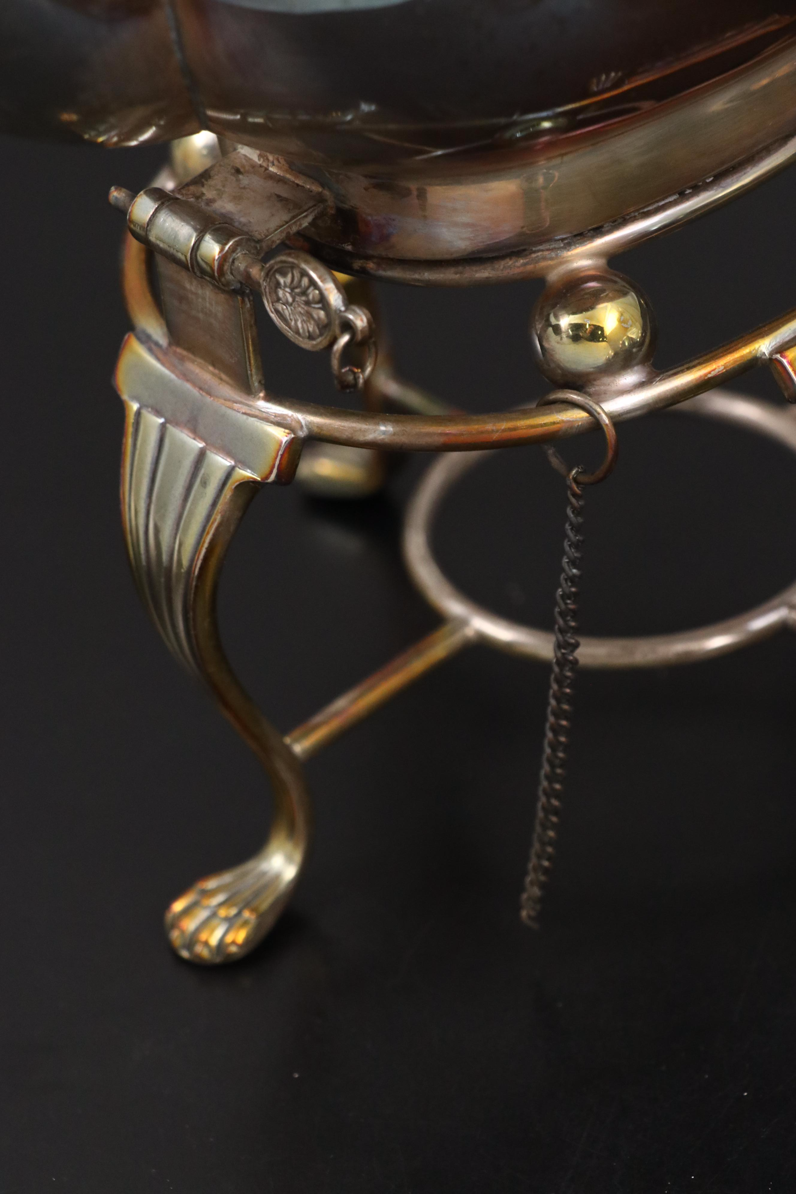 Goldfeder Silver Plate Tray with English Regency Style Tea Set, 20th Century