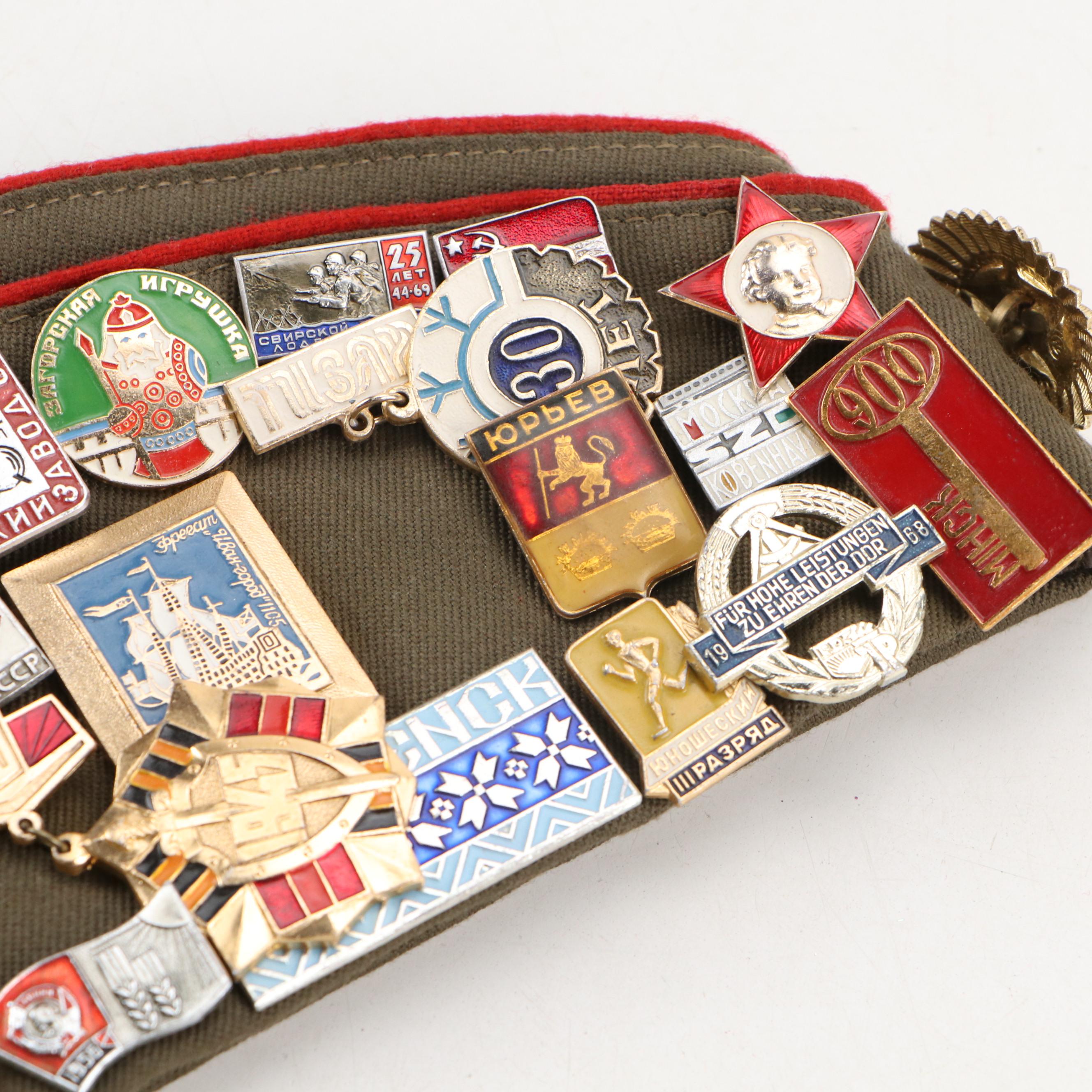 Soviet Union Pilotka with Badges and Hamilton Bell Co. Lab Dissection Kit