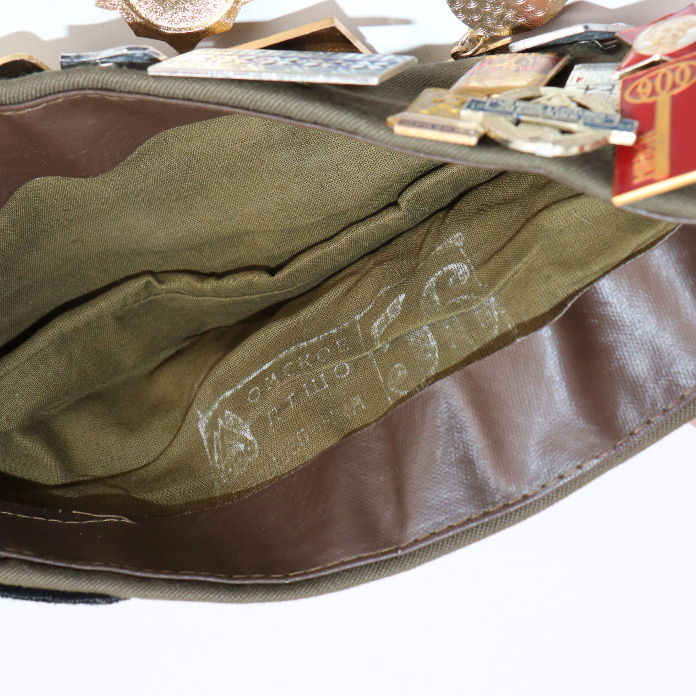 Soviet Union Pilotka with Badges and Hamilton Bell Co. Lab Dissection Kit