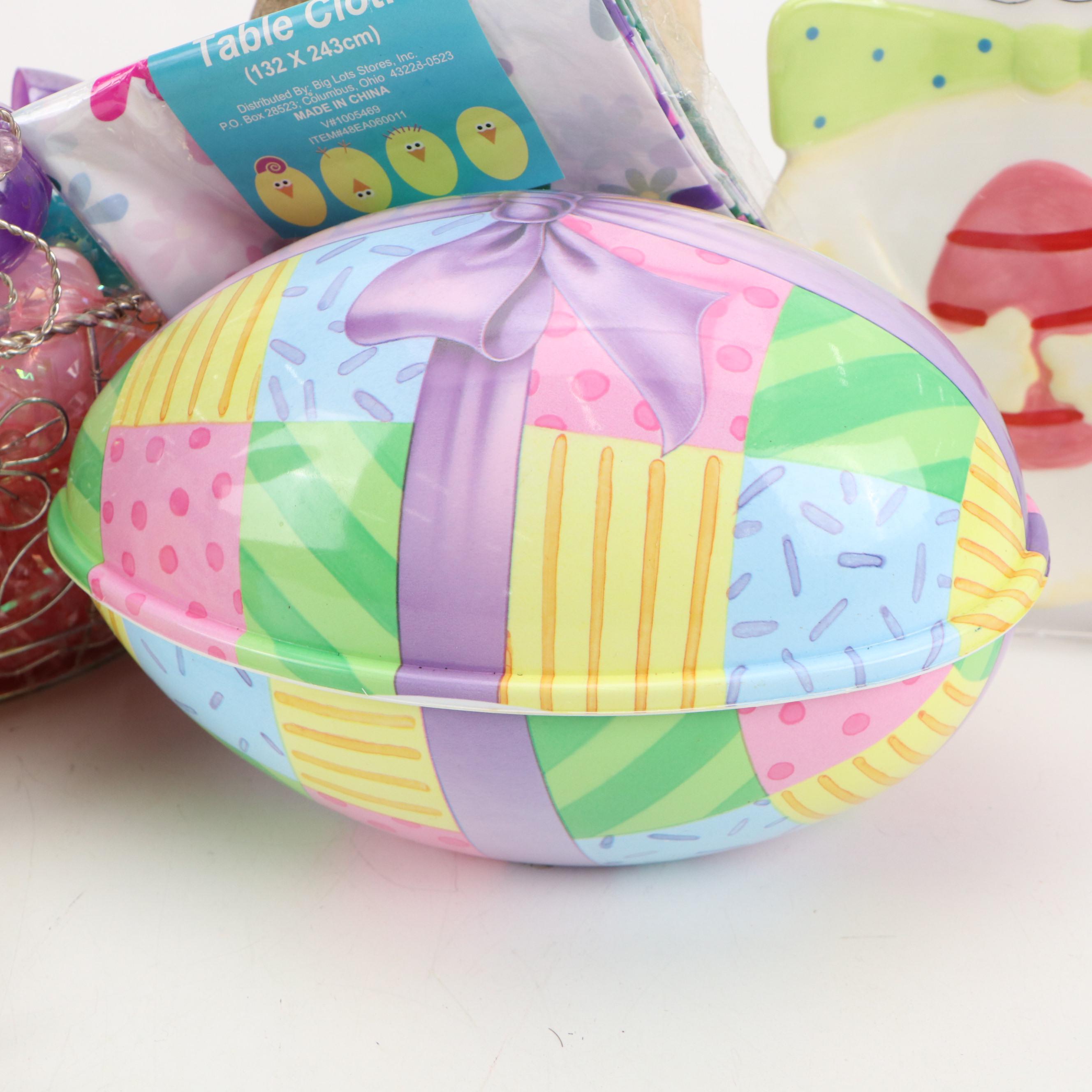 Rabbit on Nest Candy Dishes with Other Rabbit Figurines and Décor