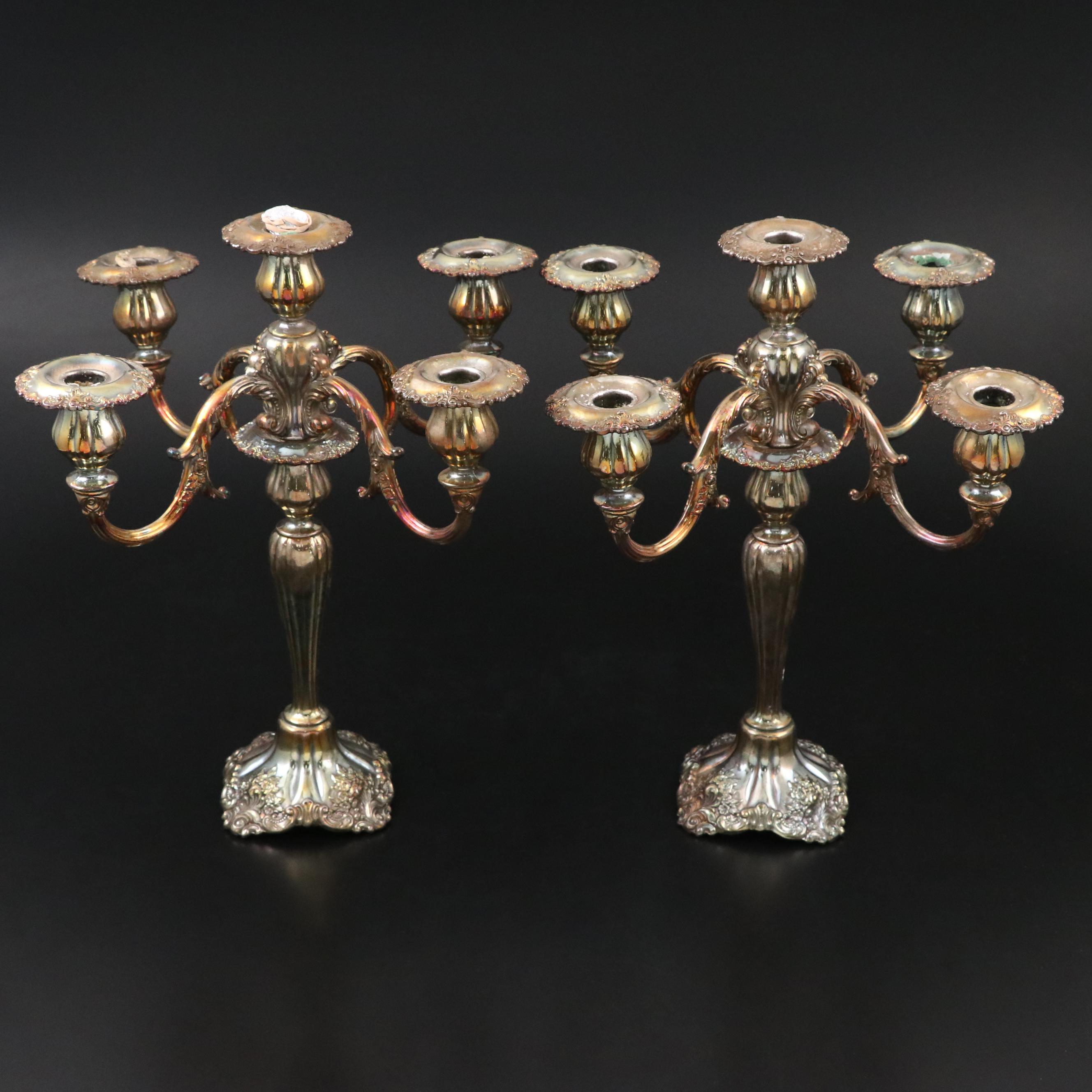 Wallace "Baroque" Silver Plate Candelabra, 20th Century