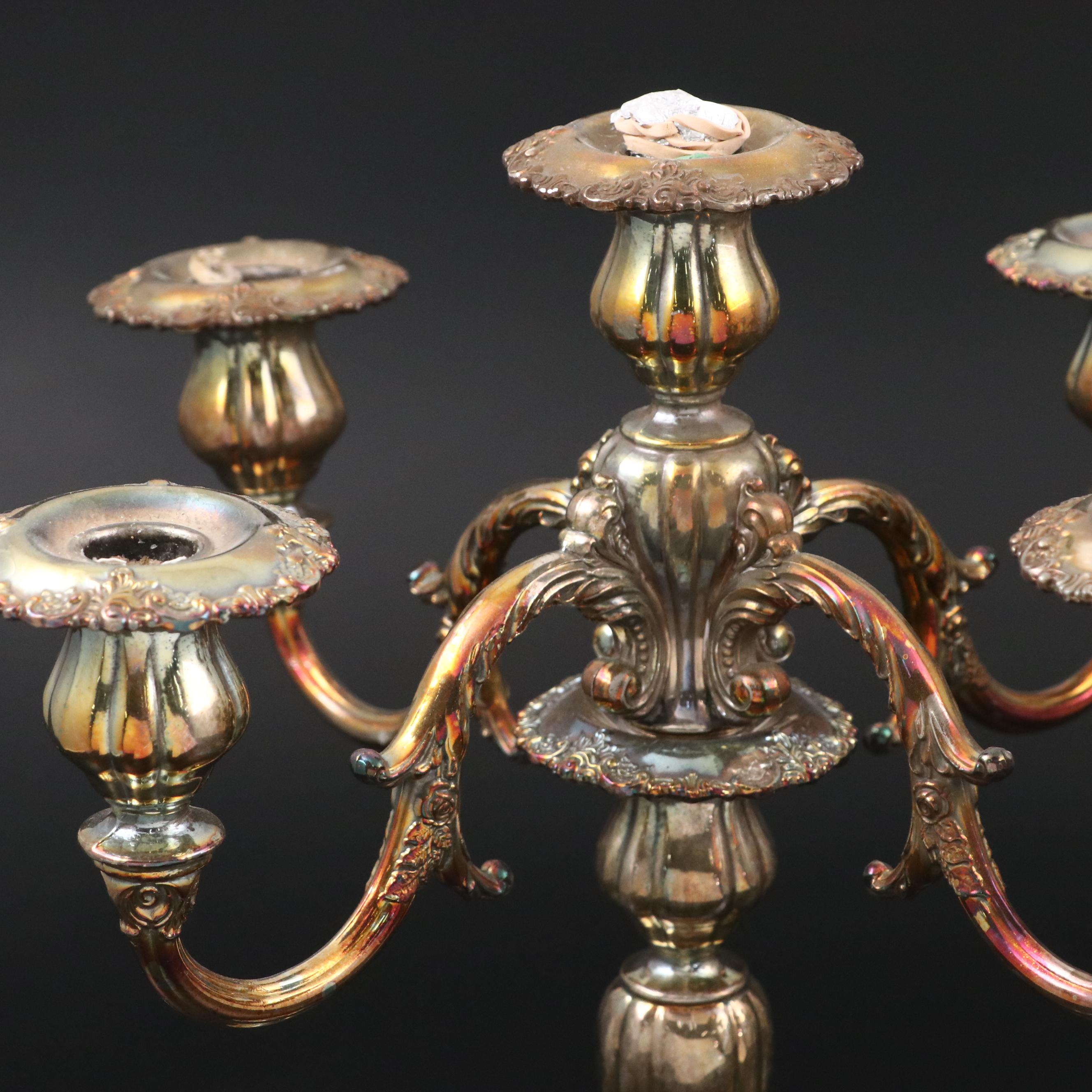Wallace "Baroque" Silver Plate Candelabra, 20th Century