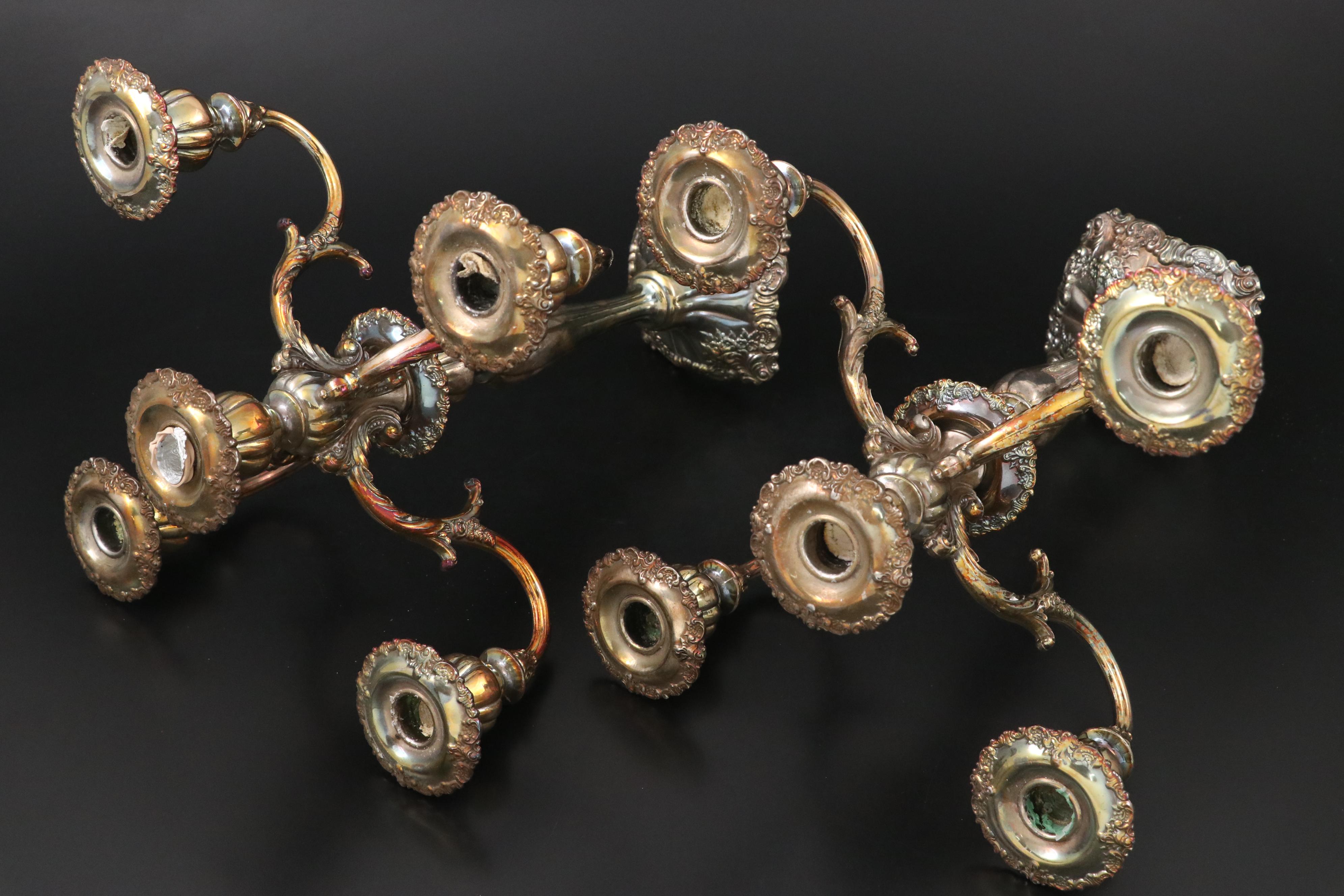 Wallace "Baroque" Silver Plate Candelabra, 20th Century