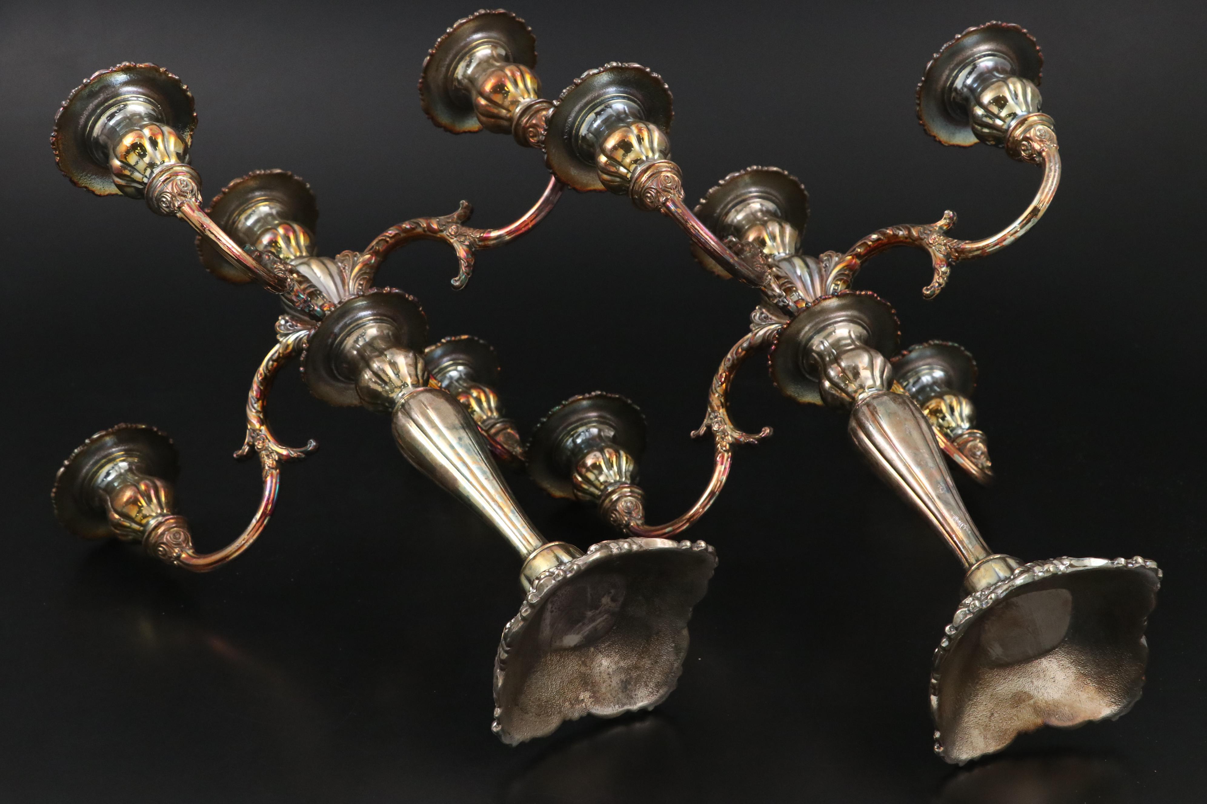 Wallace "Baroque" Silver Plate Candelabra, 20th Century