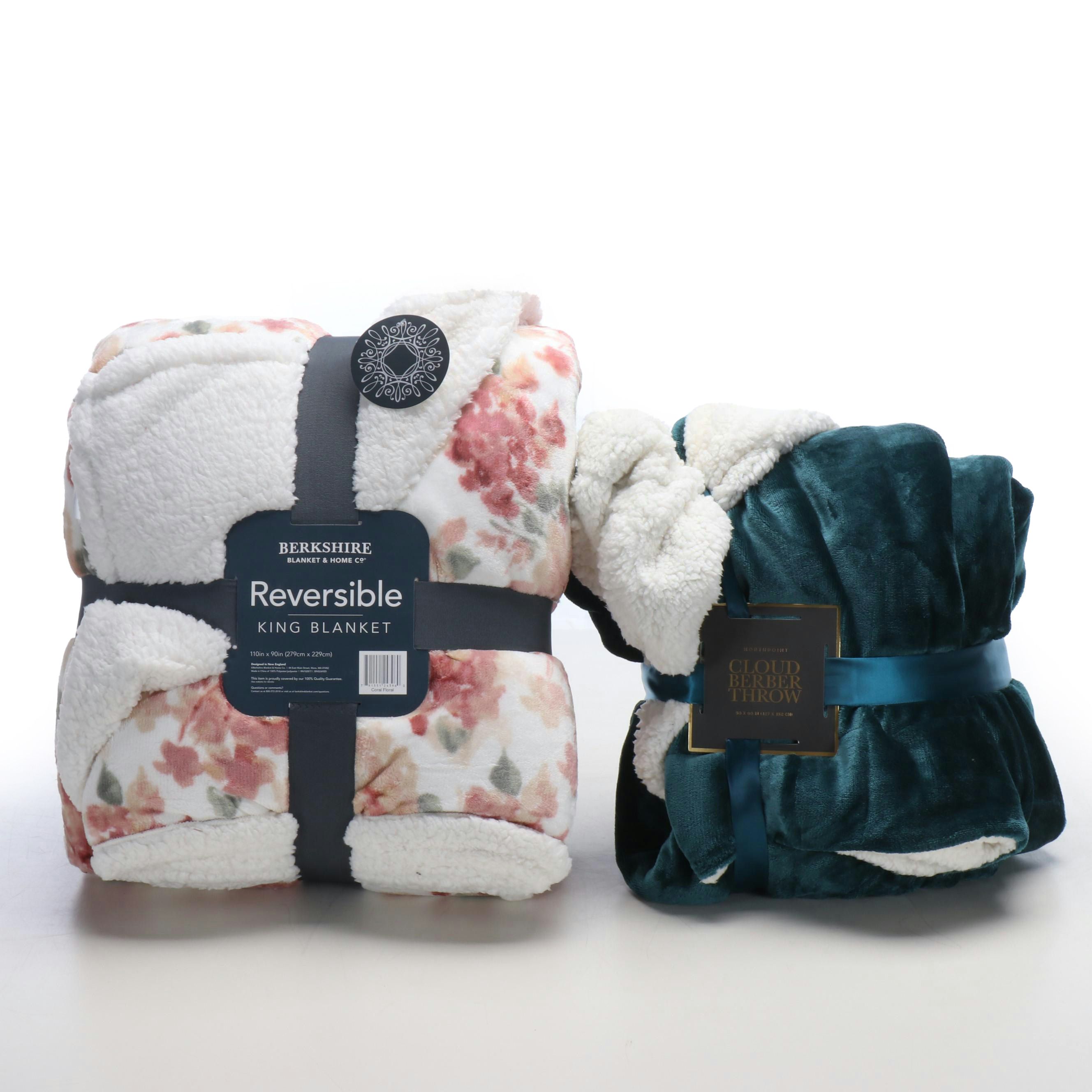 Berkshire Reversible King Blanket and Northpoint Cloud Berber Throw