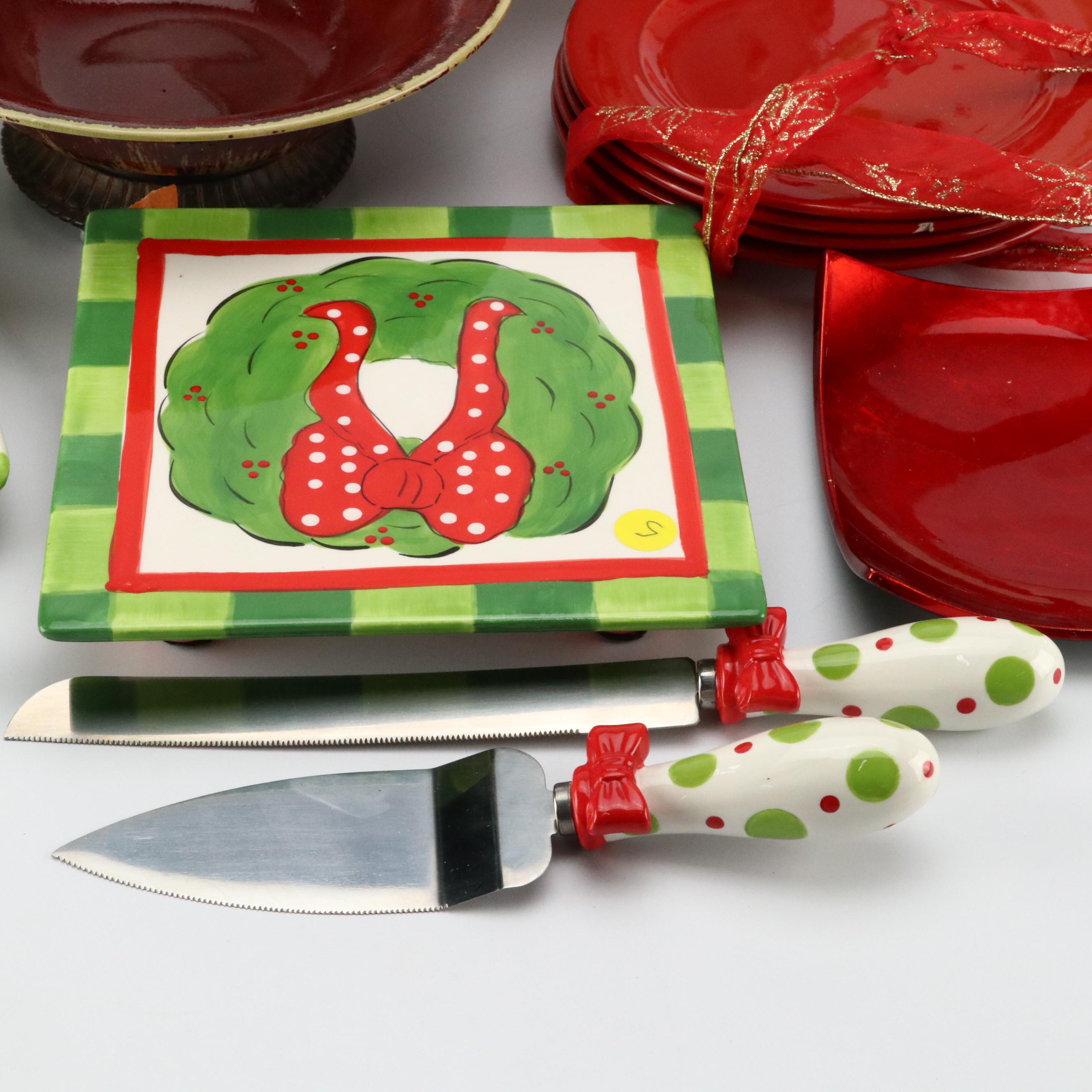 Fitz & Floyd, Pier 1 and Other Christmas Serveware, Plates and More