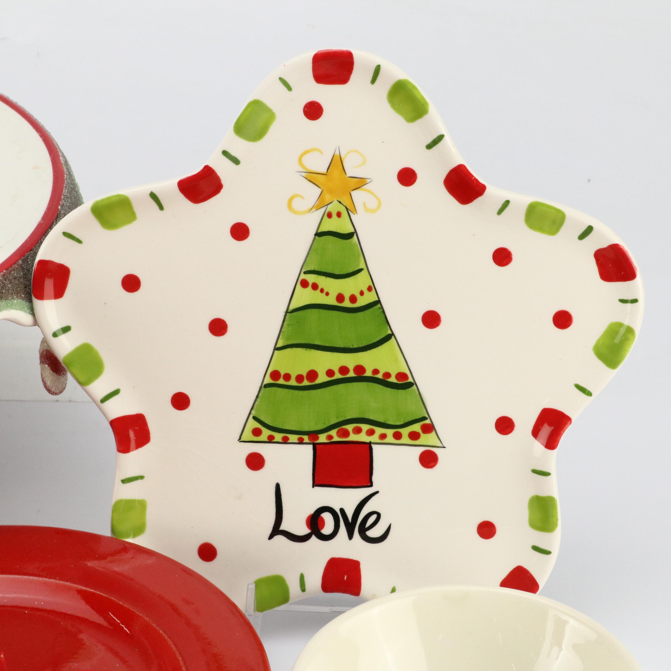 Fitz & Floyd, Pier 1 and Other Christmas Serveware, Plates and More