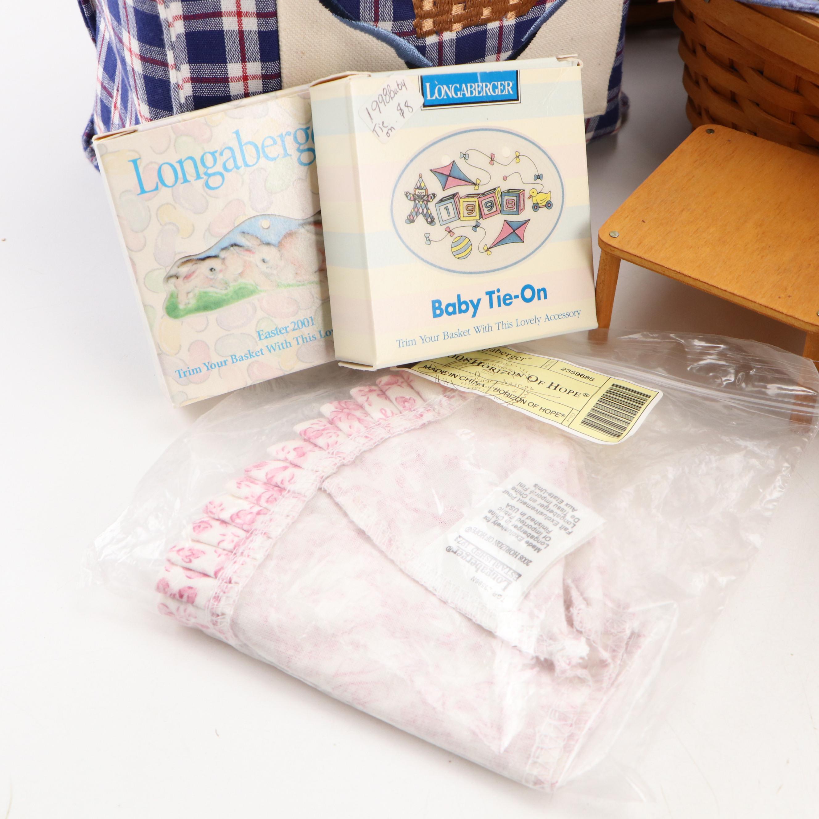 Longaberger Woven Maple Baskets with Tie-Ons, Bags and More