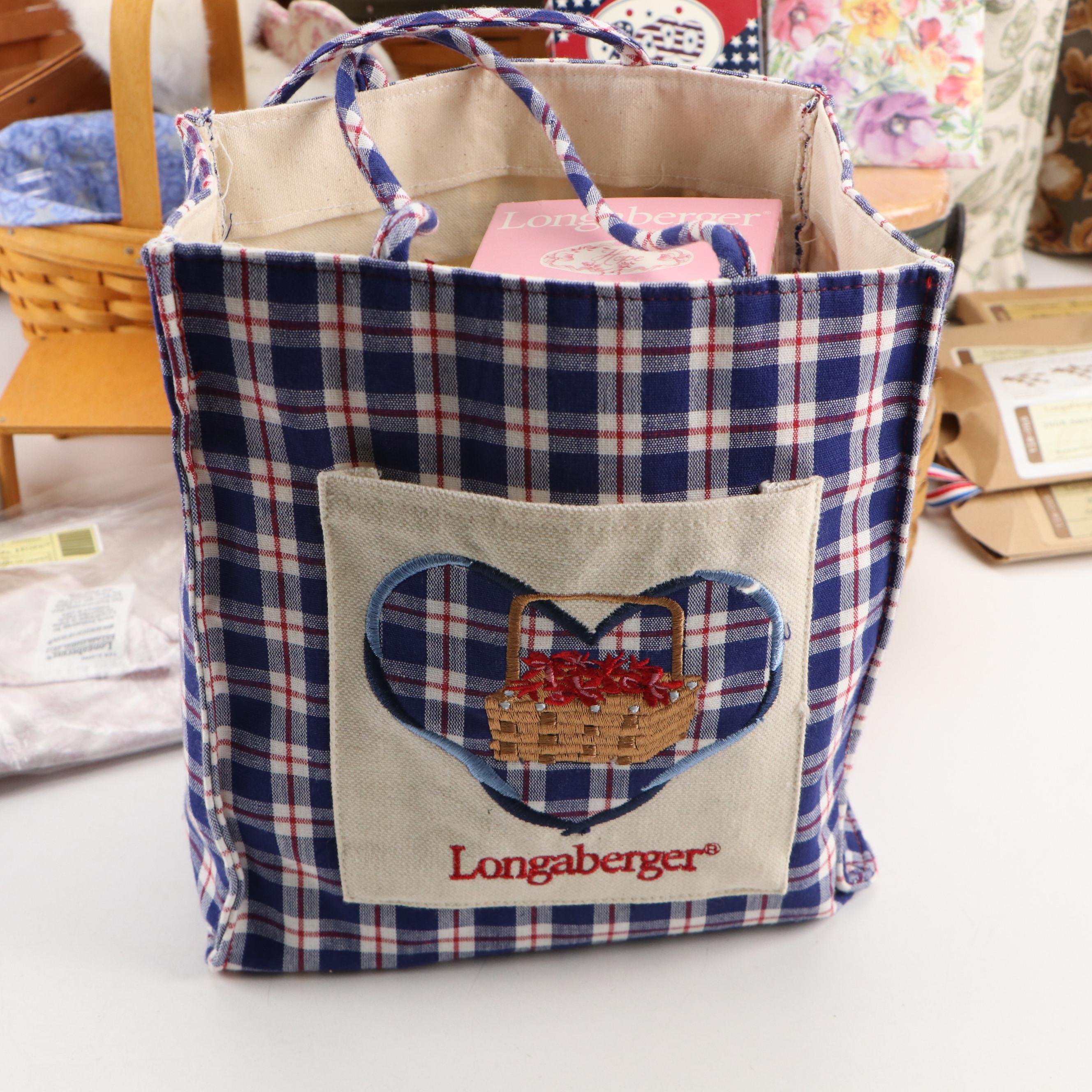Longaberger Woven Maple Baskets with Tie-Ons, Bags and More
