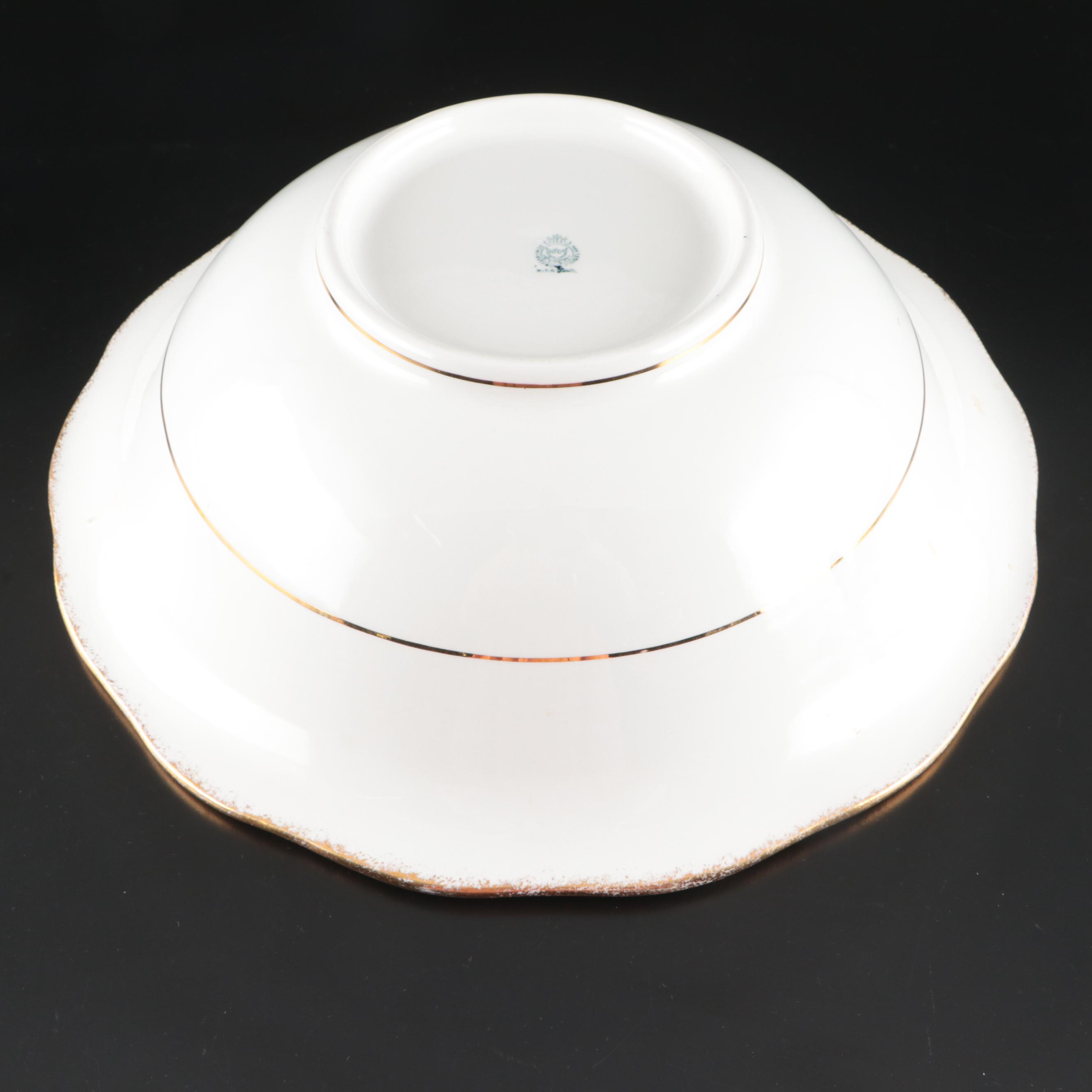 Knowles, Taylor, and Knowles Floral Semi-Vitreous Porcelain Pitcher and Basin