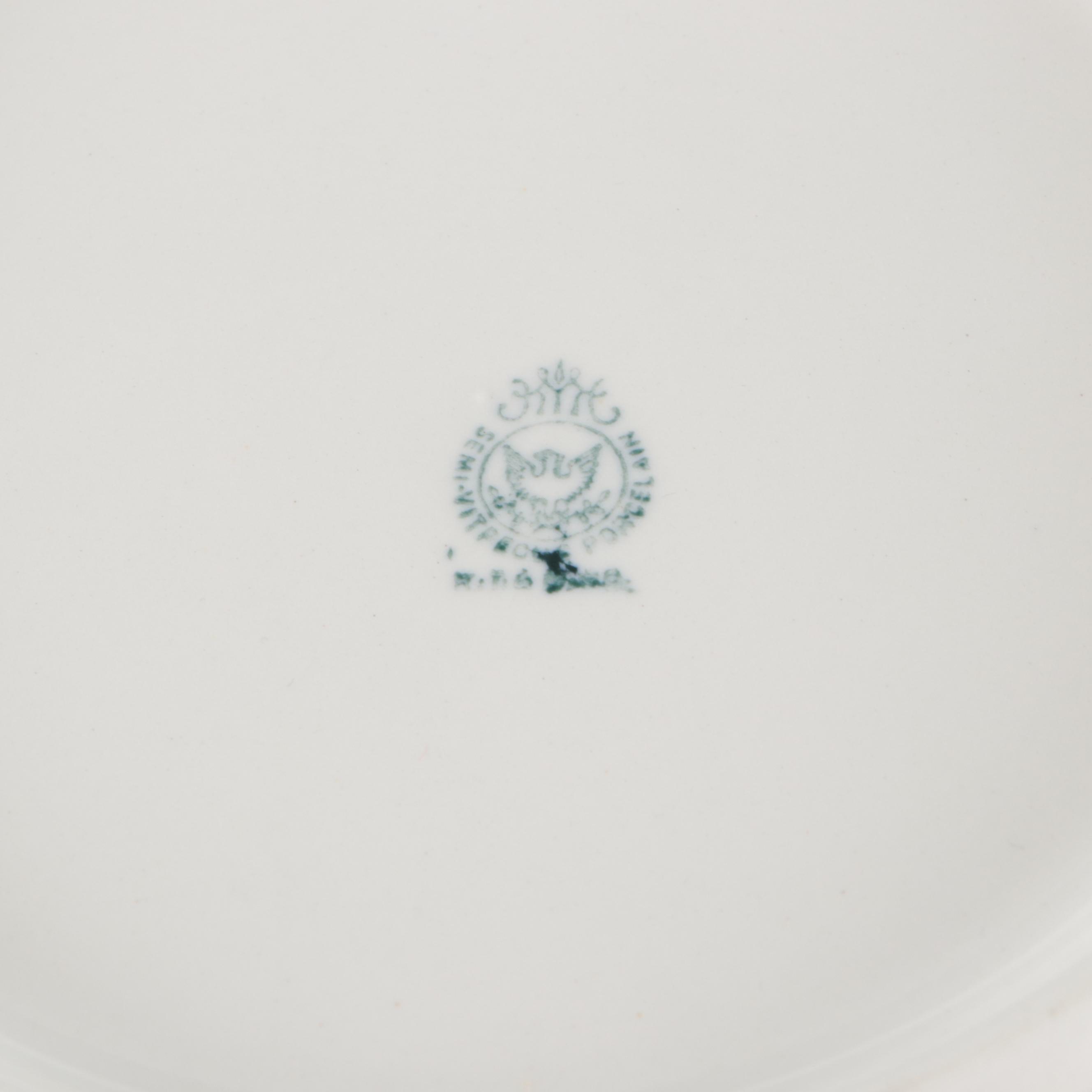 Knowles, Taylor, and Knowles Floral Semi-Vitreous Porcelain Pitcher and Basin