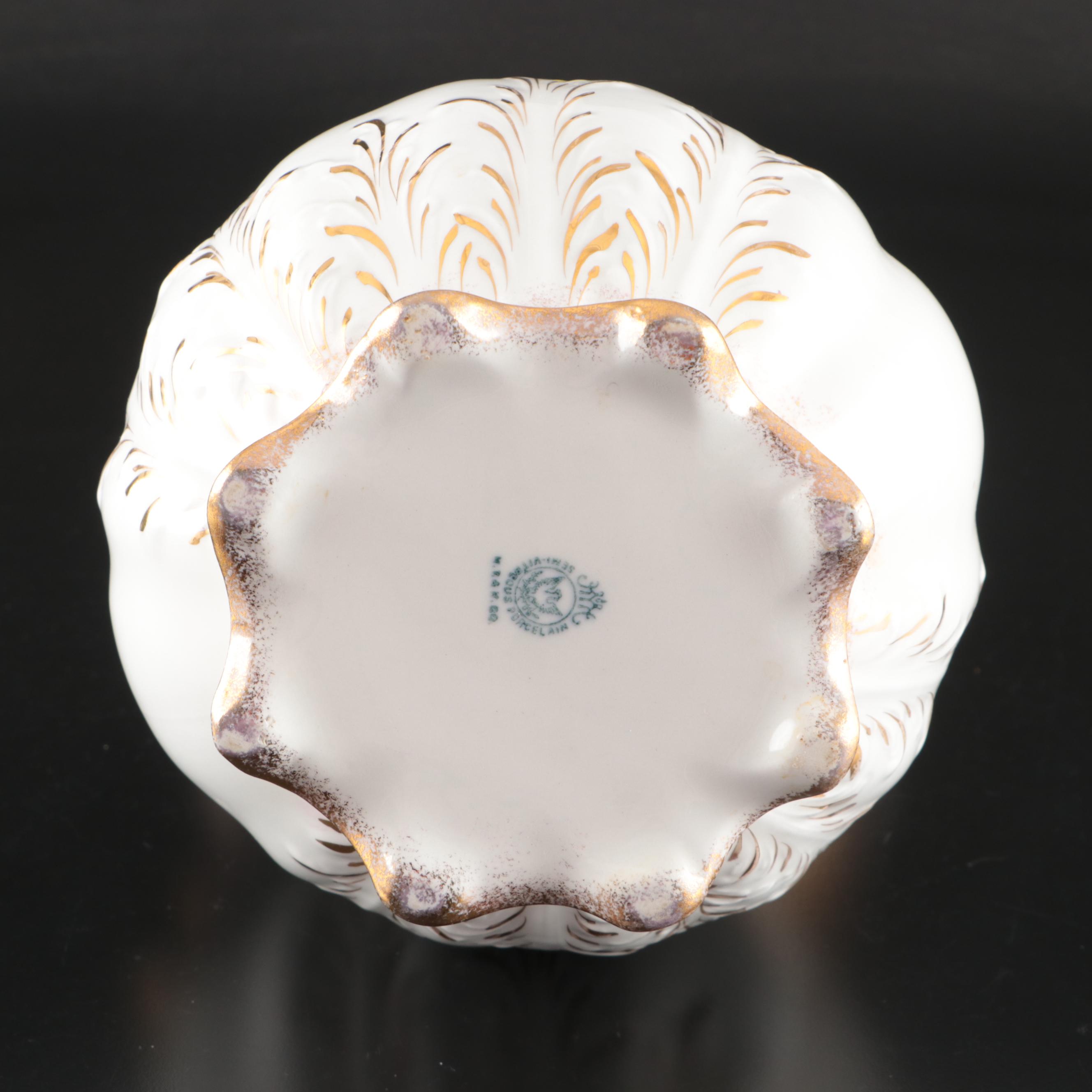 Knowles, Taylor, and Knowles Floral Semi-Vitreous Porcelain Pitcher and Basin