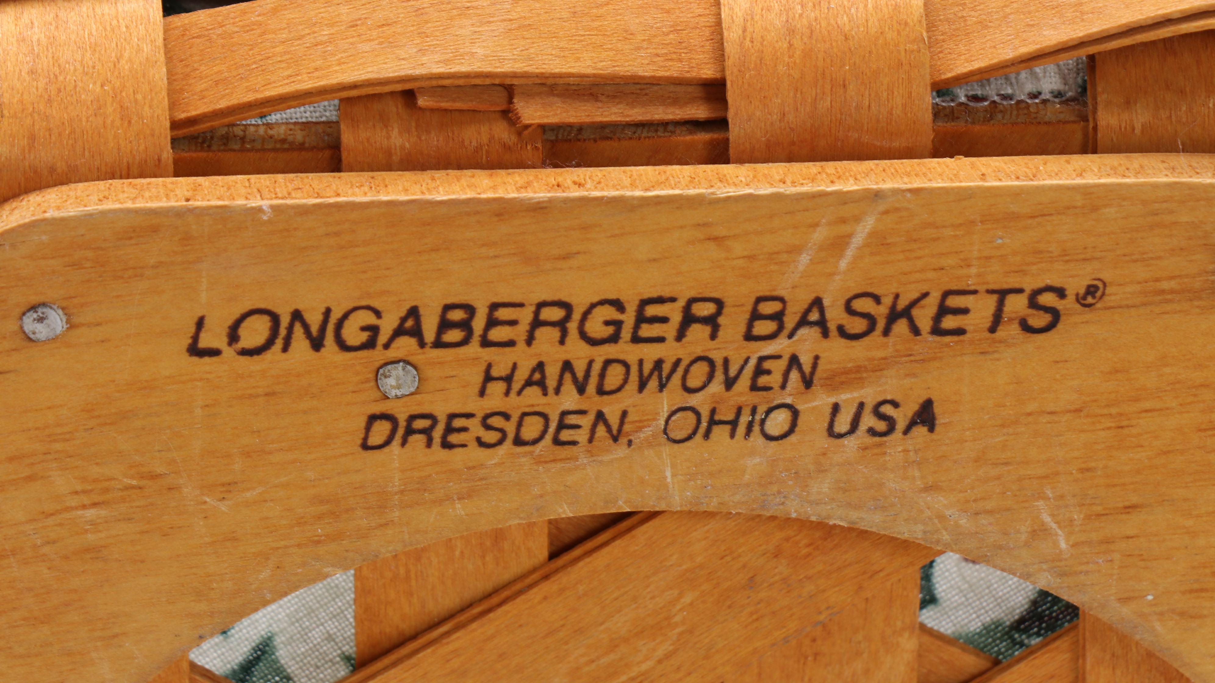 Longaberger Woven Baskets with Fabric Liners
