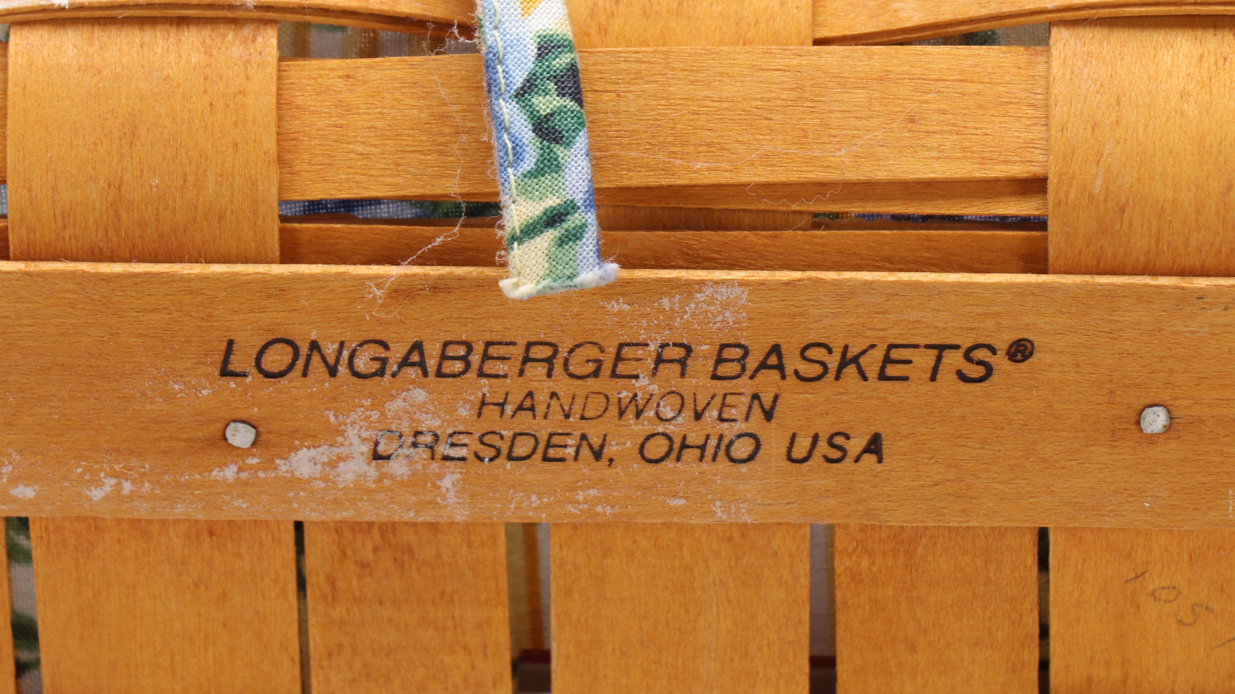 Longaberger Woven Baskets with Fabric Liners