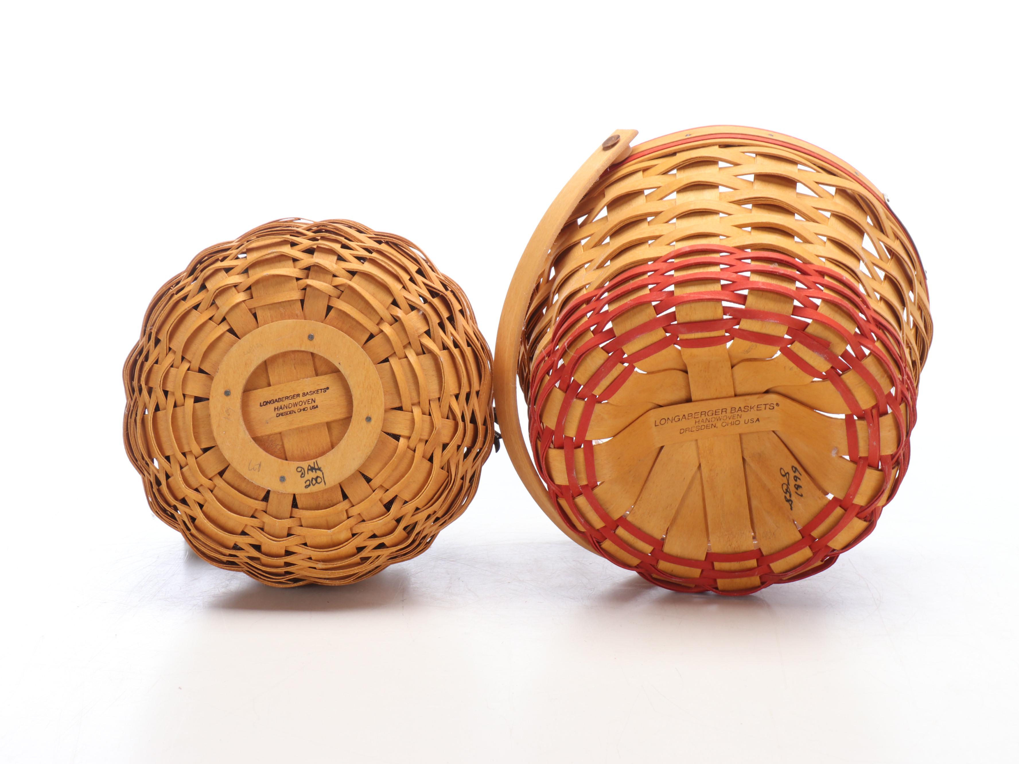 Longaberger Woven Baskets with Fabric Liners