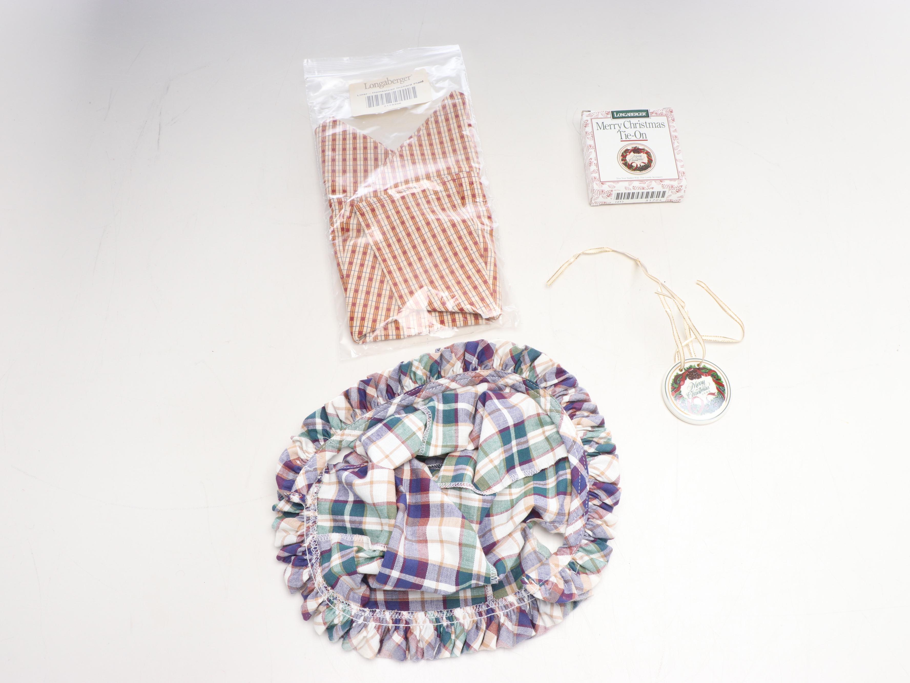 Longaberger Woven Baskets with Fabric Liners