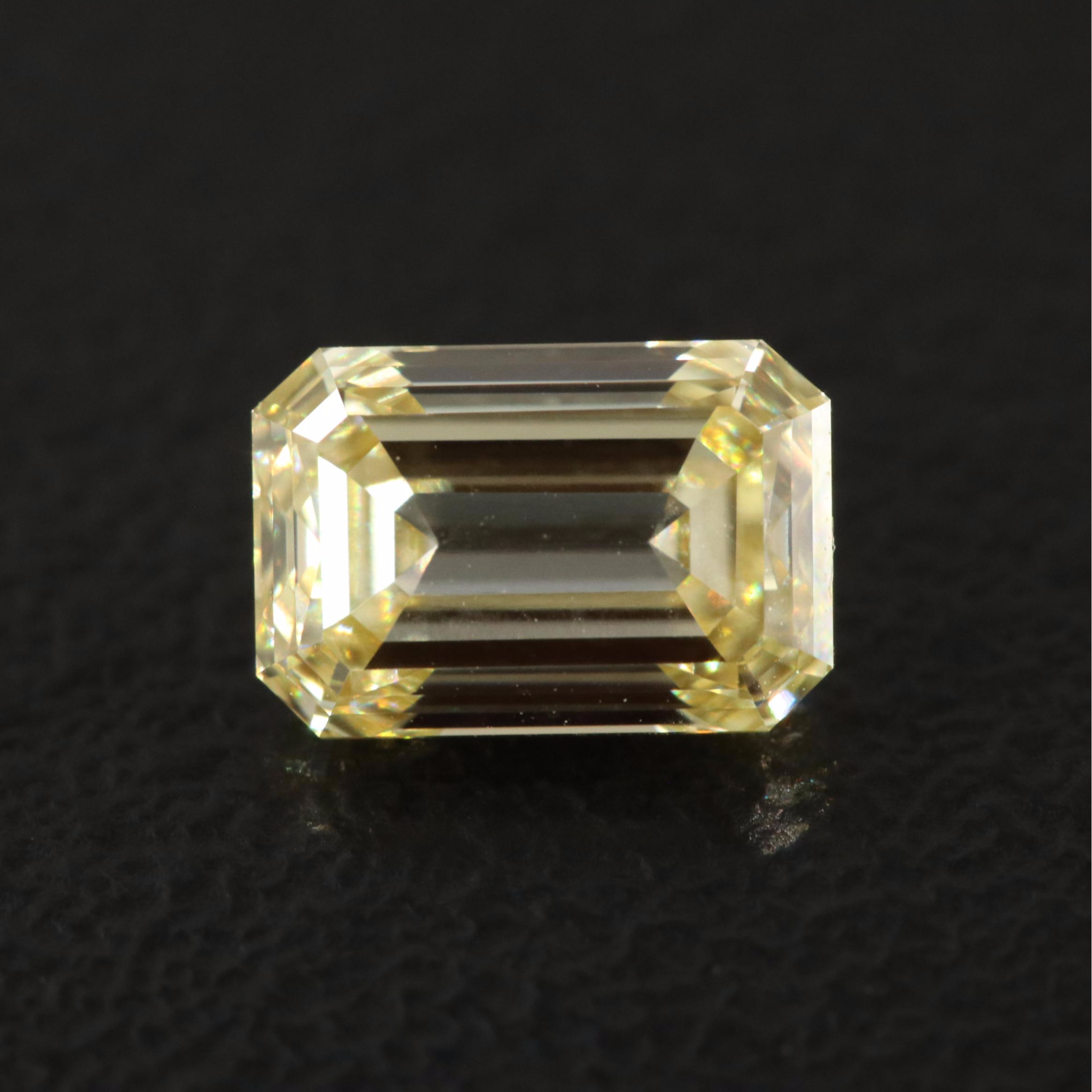 Loose 1.00 CT Lab Grown Fancy Yellow Diamond with IGI Report