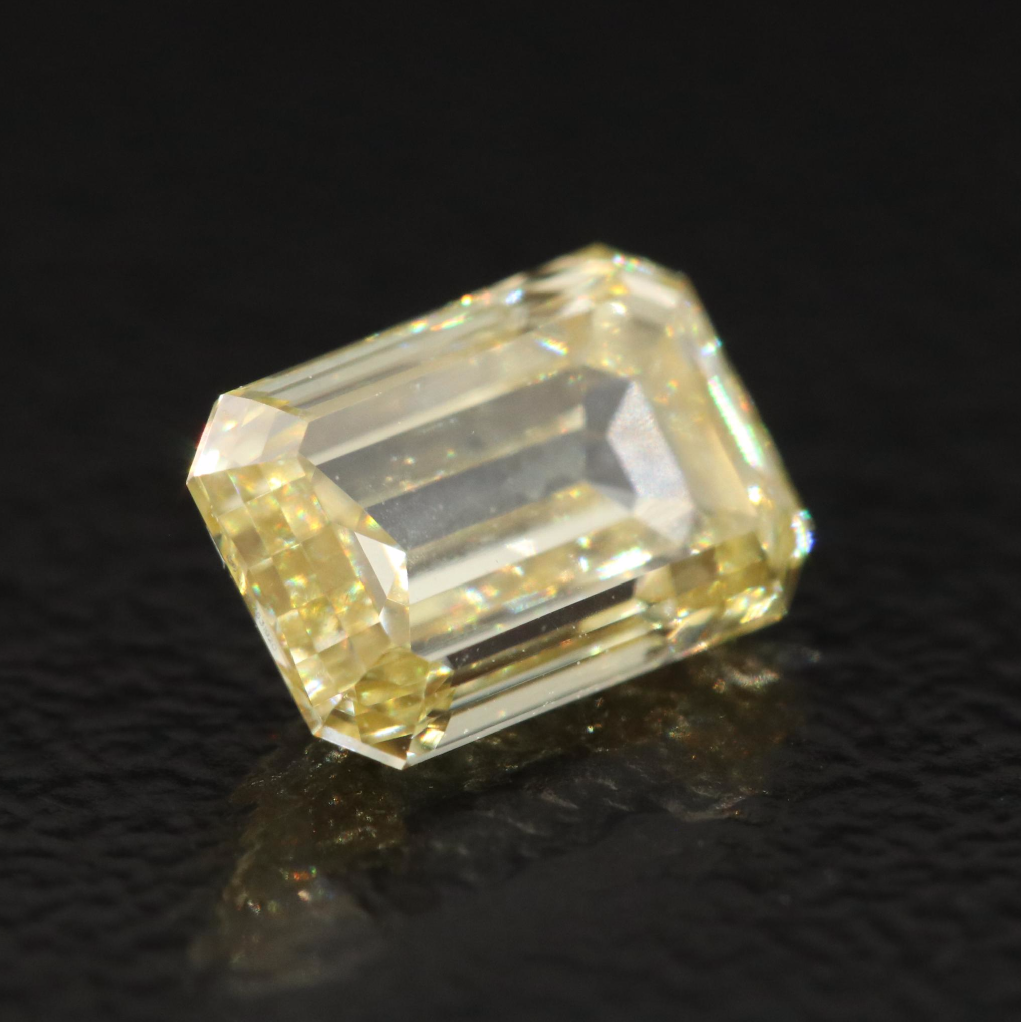 Loose 1.00 CT Lab Grown Fancy Yellow Diamond with IGI Report