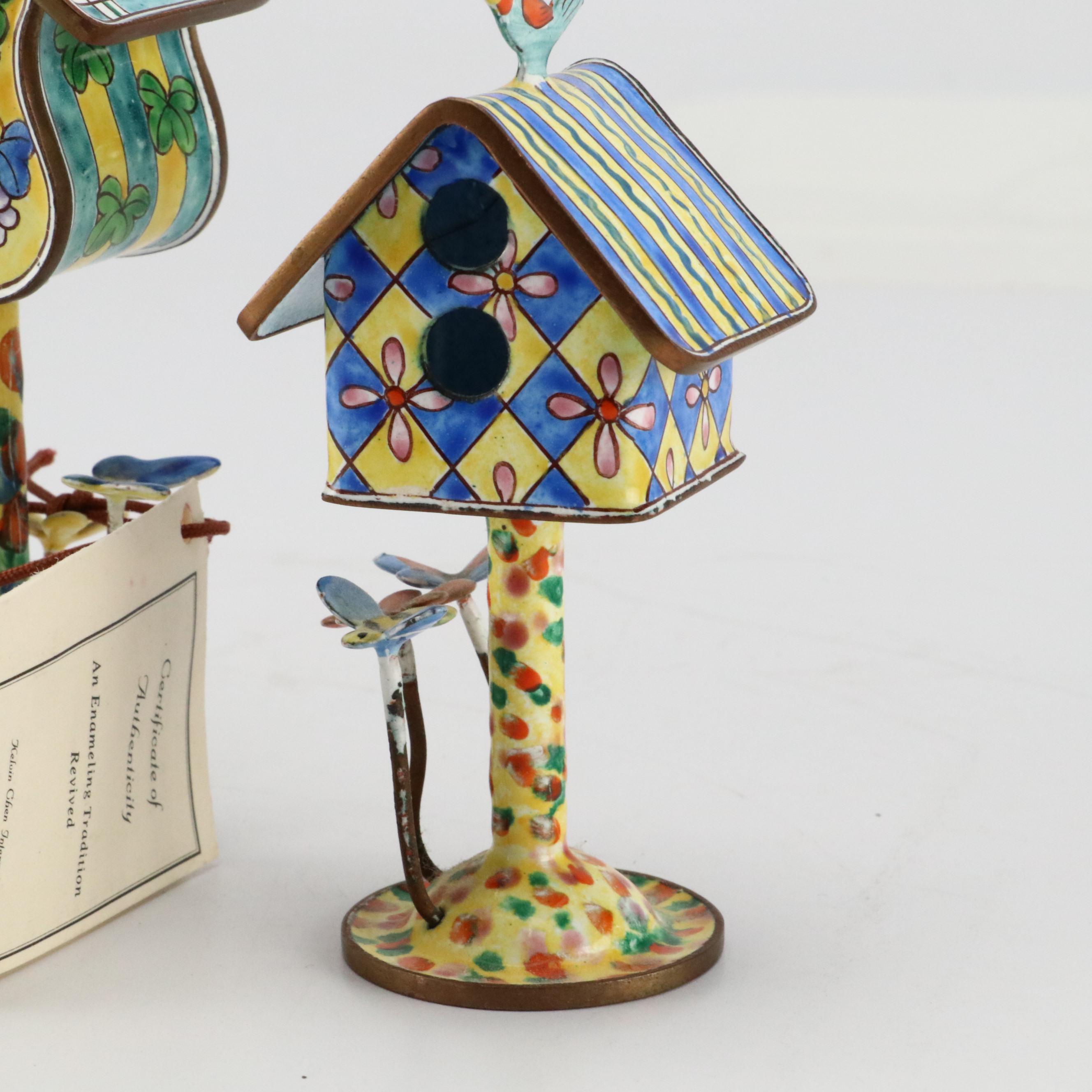 Kelvin Chen Enameled Metal Miniature Birdhouses
