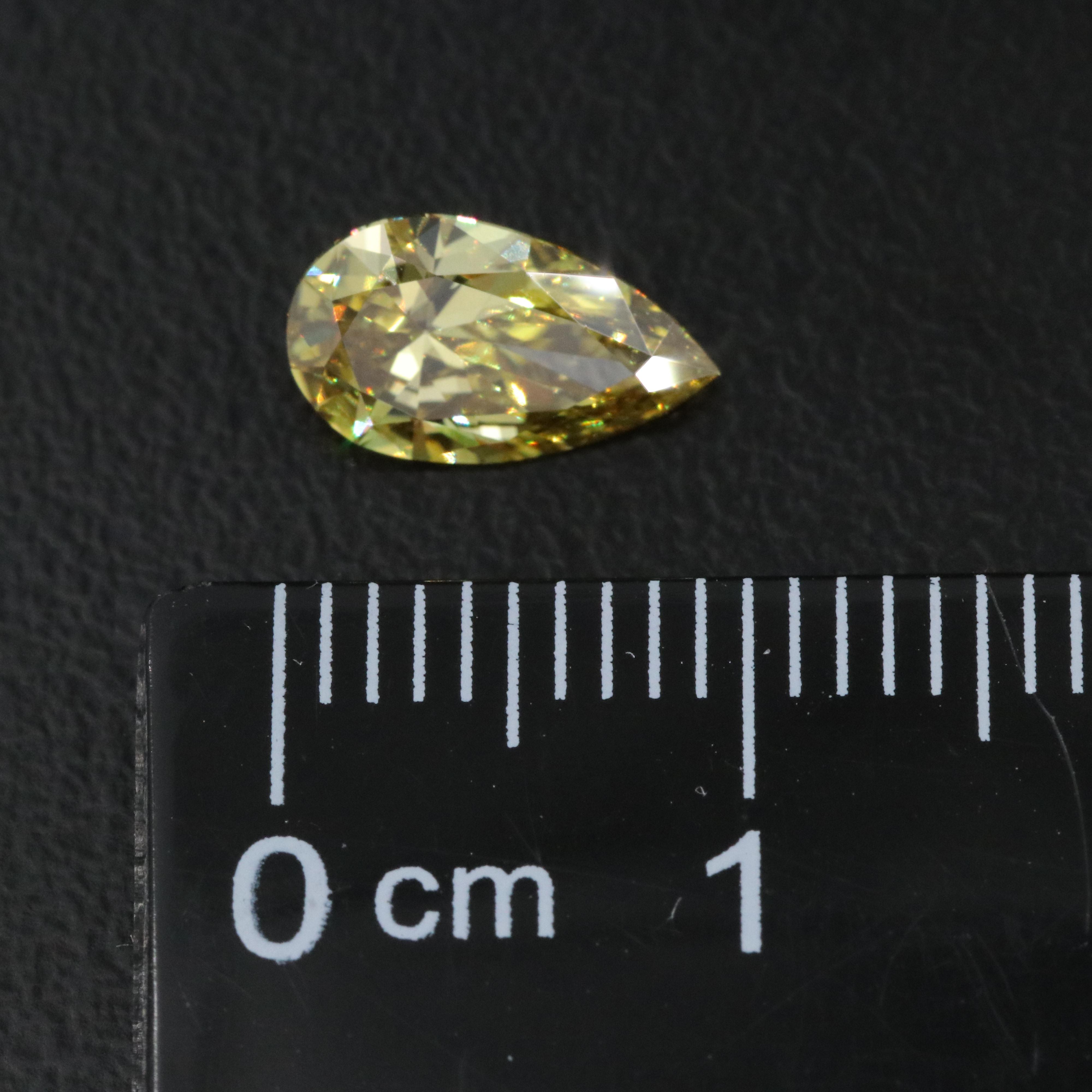Loose 1.00 CT Lab Grown Fancy Yellow Diamond with IGI Report