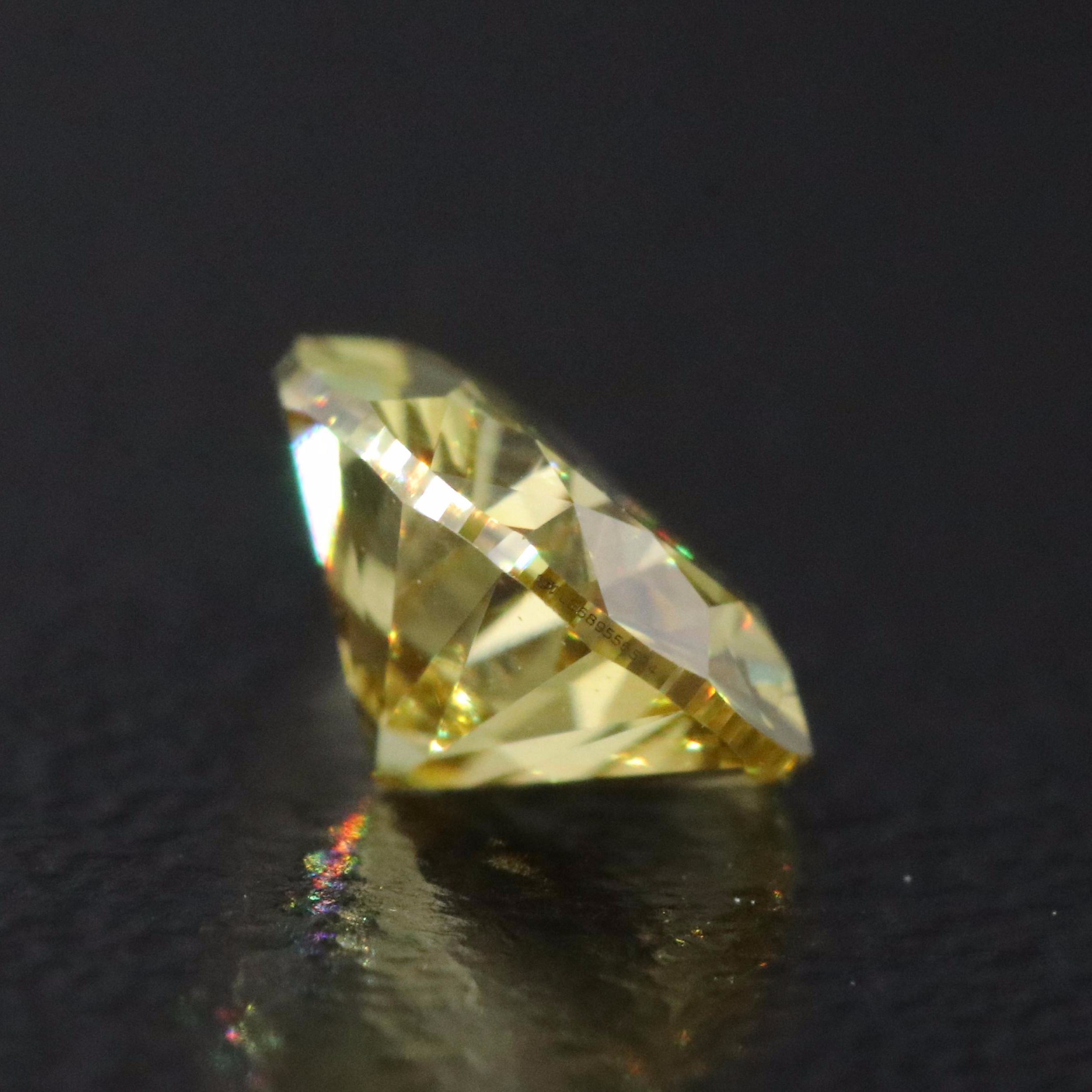 Loose 1.00 CT Lab Grown Fancy Yellow Diamond with IGI Report