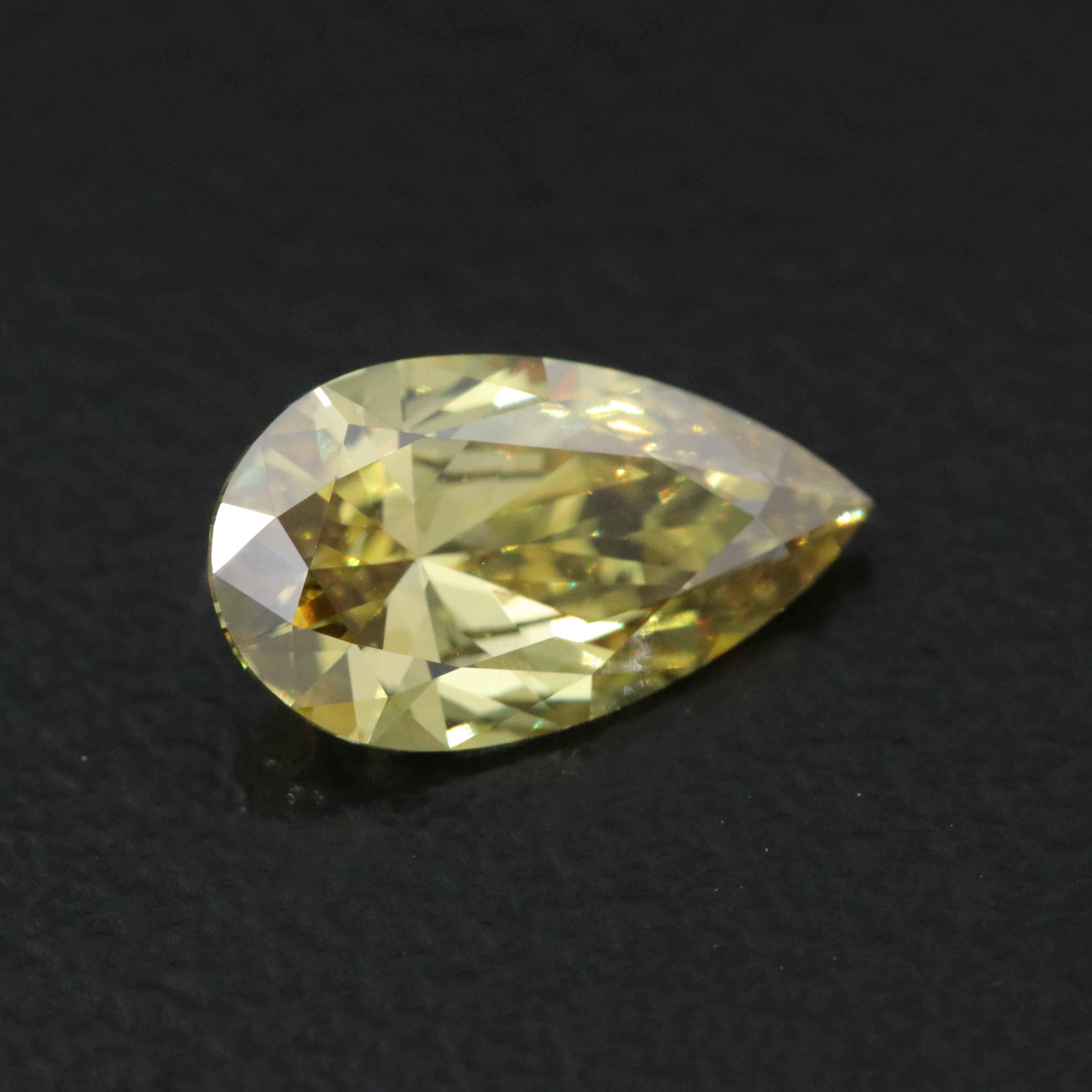 Loose 1.00 CT Lab Grown Fancy Yellow Diamond with IGI Report