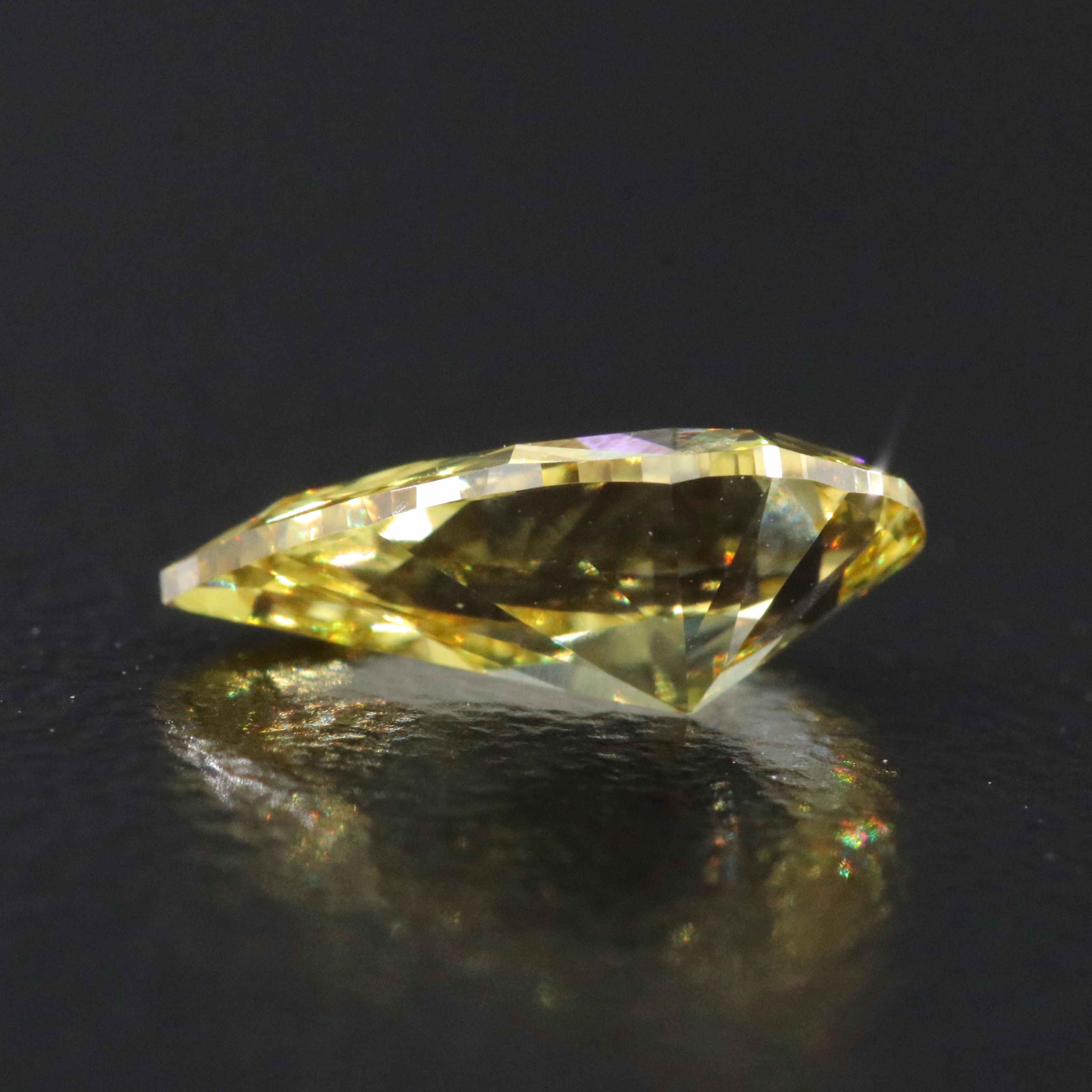 Loose 1.00 CT Lab Grown Fancy Yellow Diamond with IGI Report