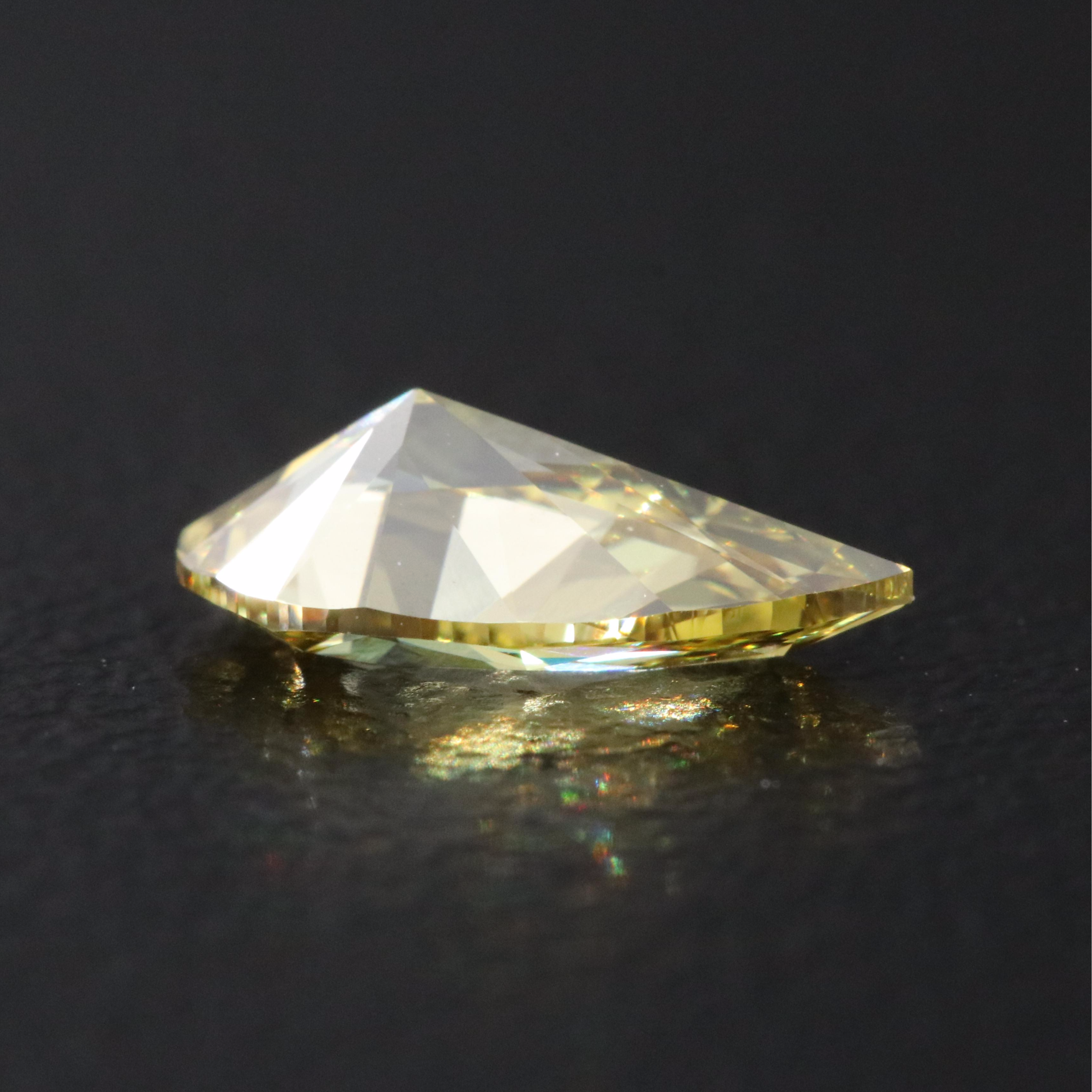 Loose 1.00 CT Lab Grown Fancy Yellow Diamond with IGI Report