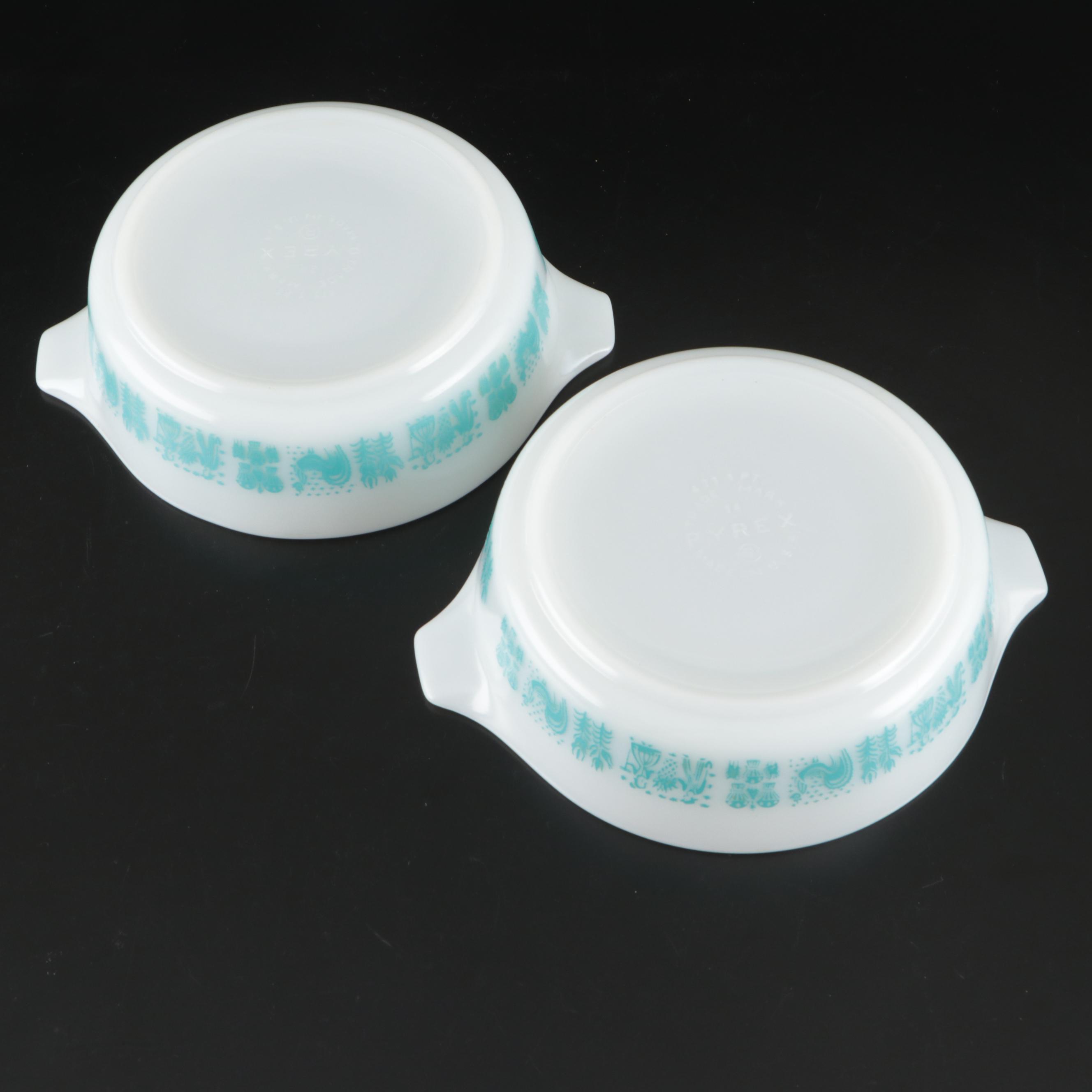 Pyrex "Butterprint" Casserole Dishes with Butter and Refrigerator Dishes