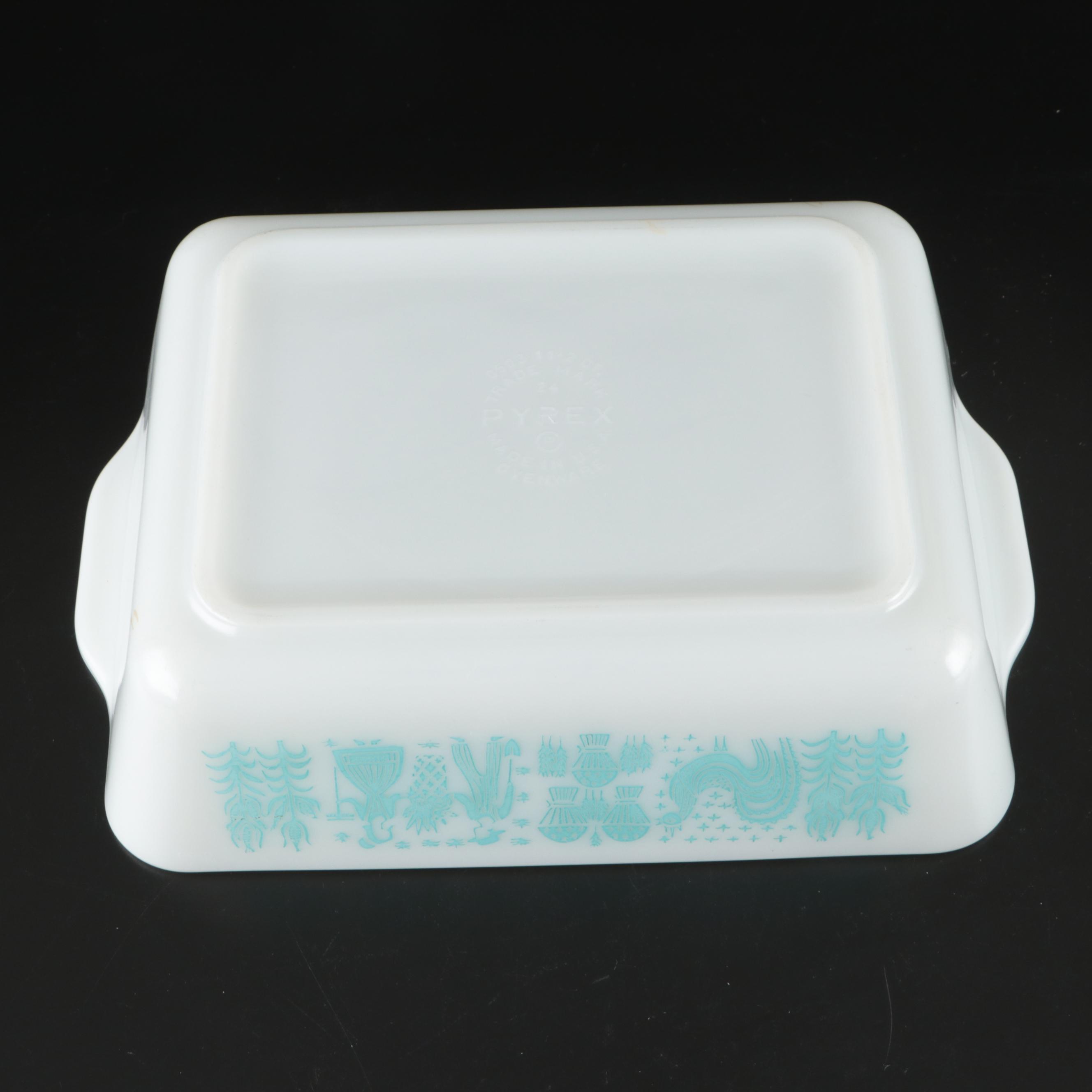 Pyrex "Butterprint" Casserole Dishes with Butter and Refrigerator Dishes