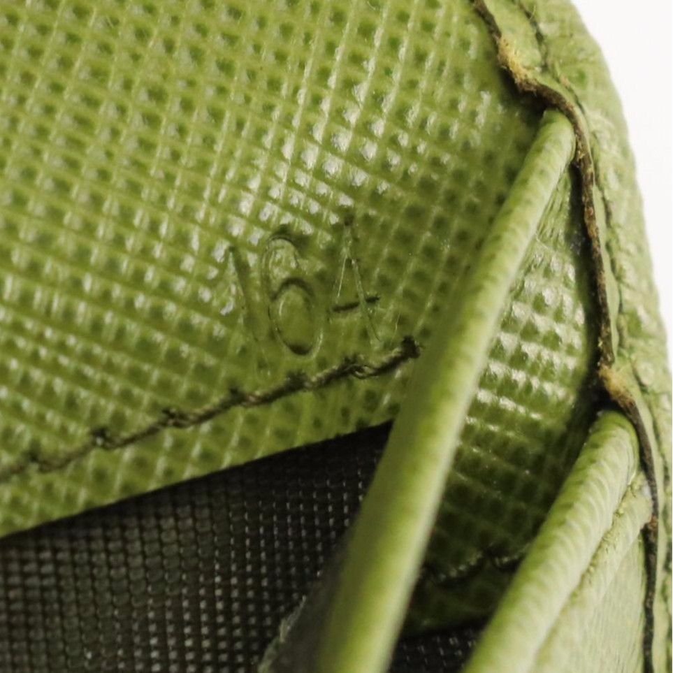 Prada Small Trifold Compact Wallet in Olive Green Saffiano Leather