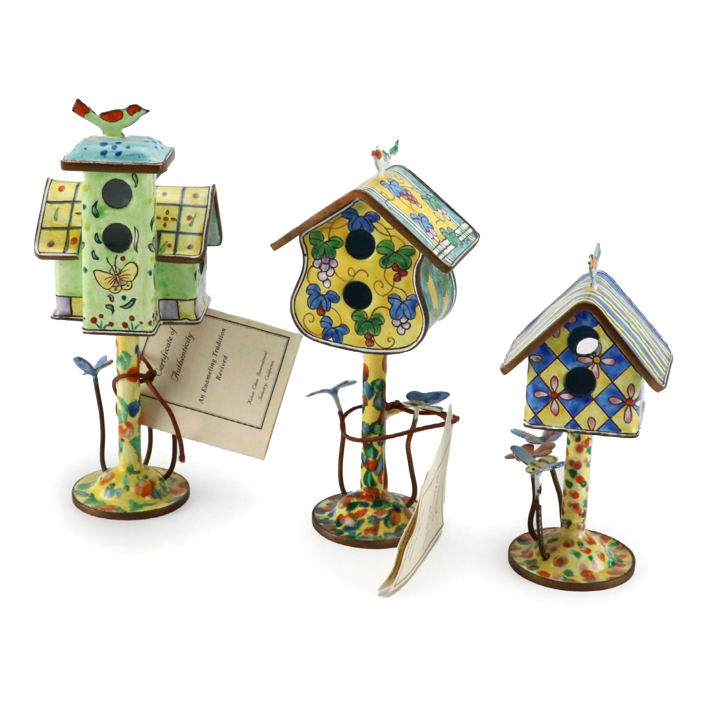 Kelvin Chen Enameled Metal Miniature Birdhouses