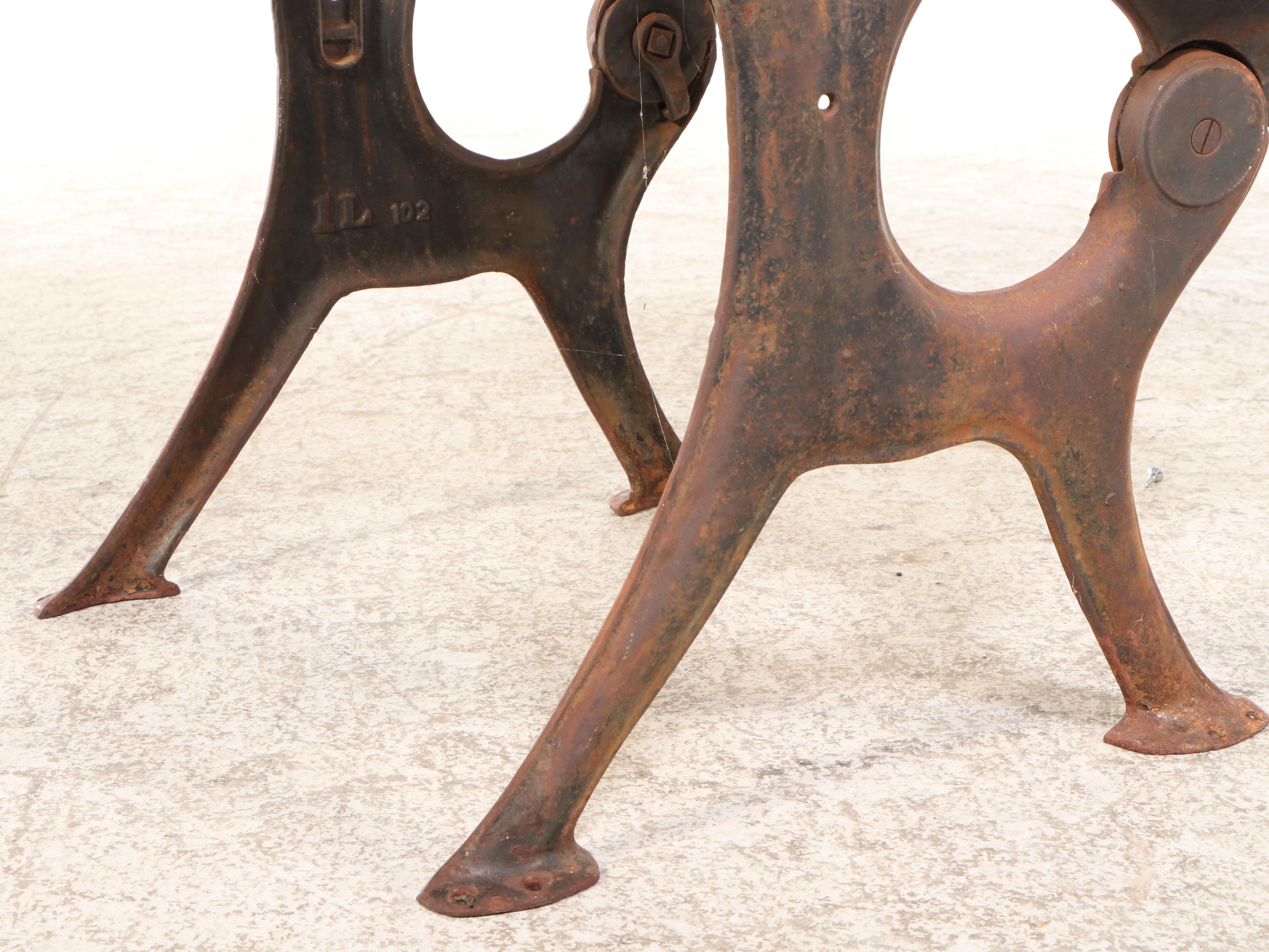 Sears Roebuck & Co. Cast Iron and Wood School Desk, Early to Mid-20th Century